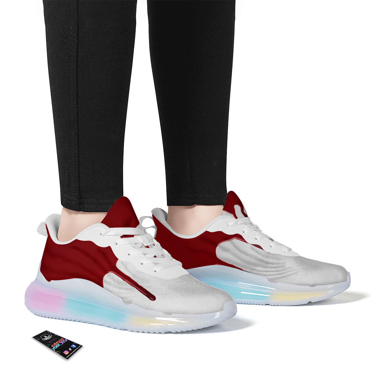 Blood Flowing Red Print Running Sneakers-grizzshop