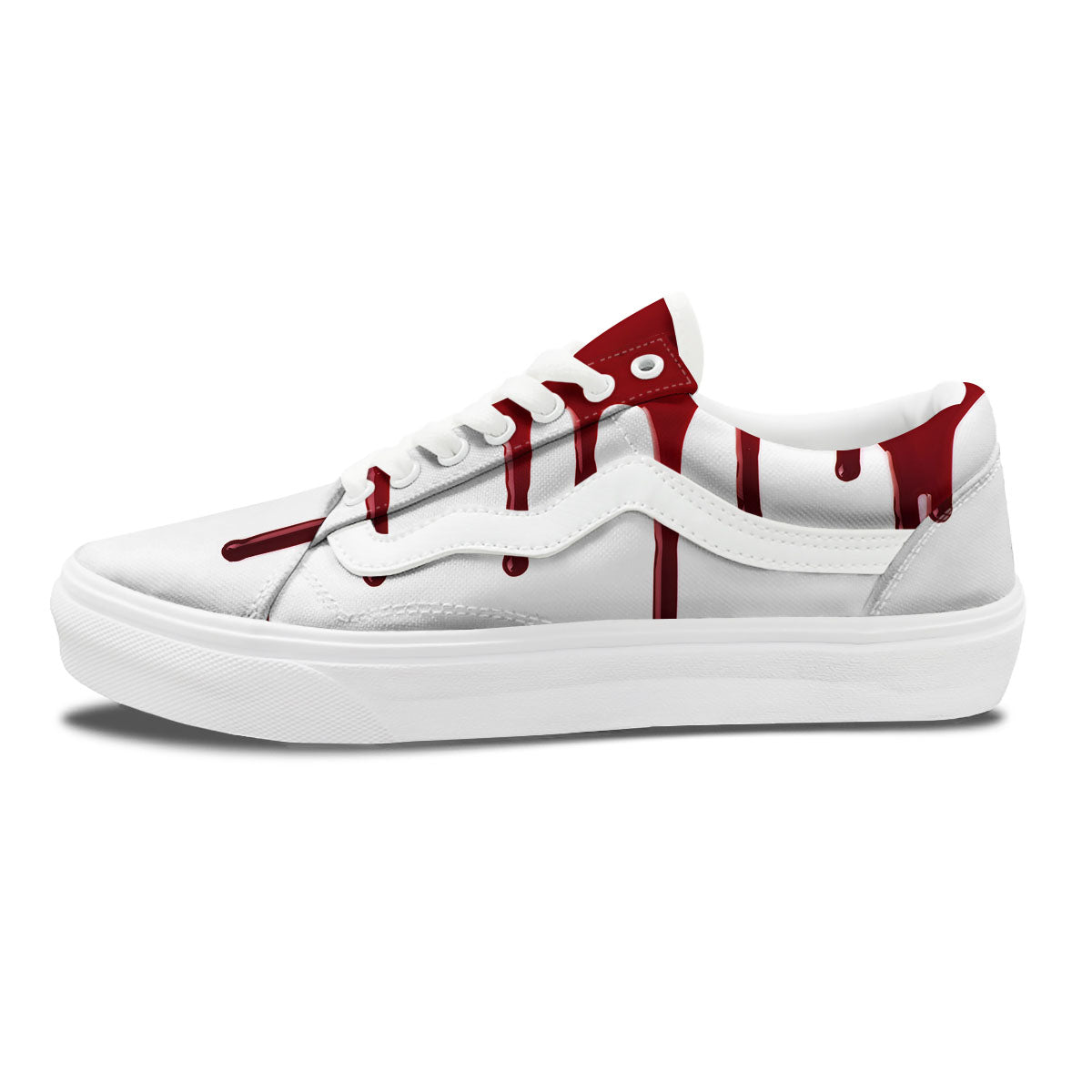 Blood Flowing Red Print Skate Shoes-grizzshop