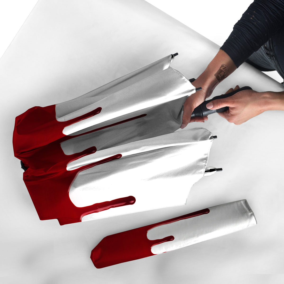 Blood Flowing Red Print Umbrella-grizzshop