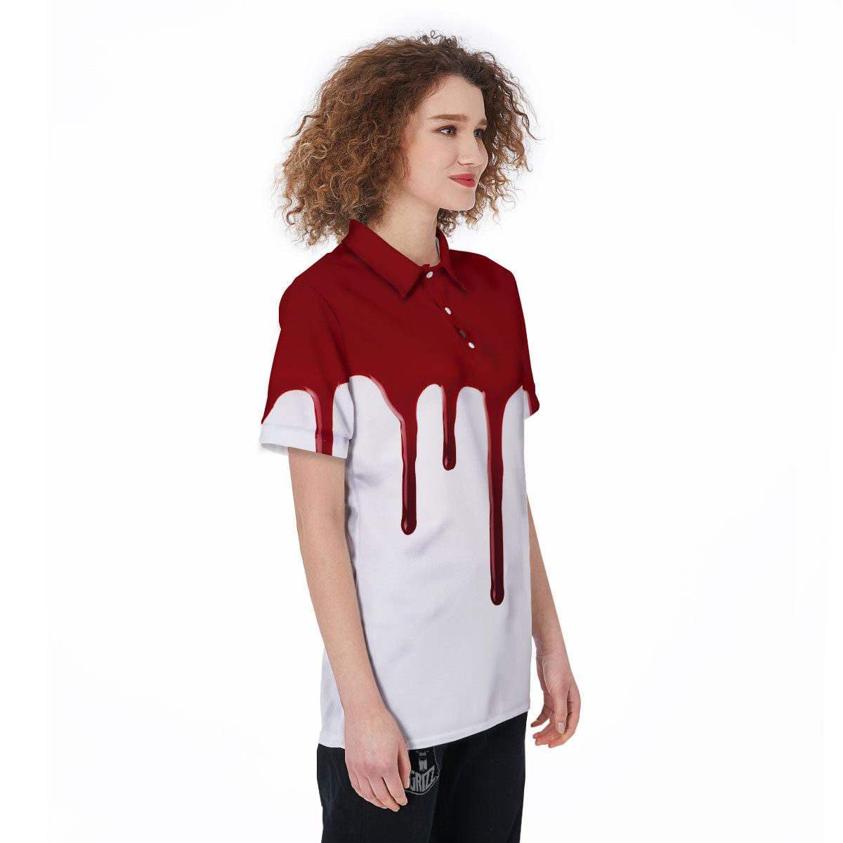 Blood Flowing Red Print Women's Golf Shirts-grizzshop