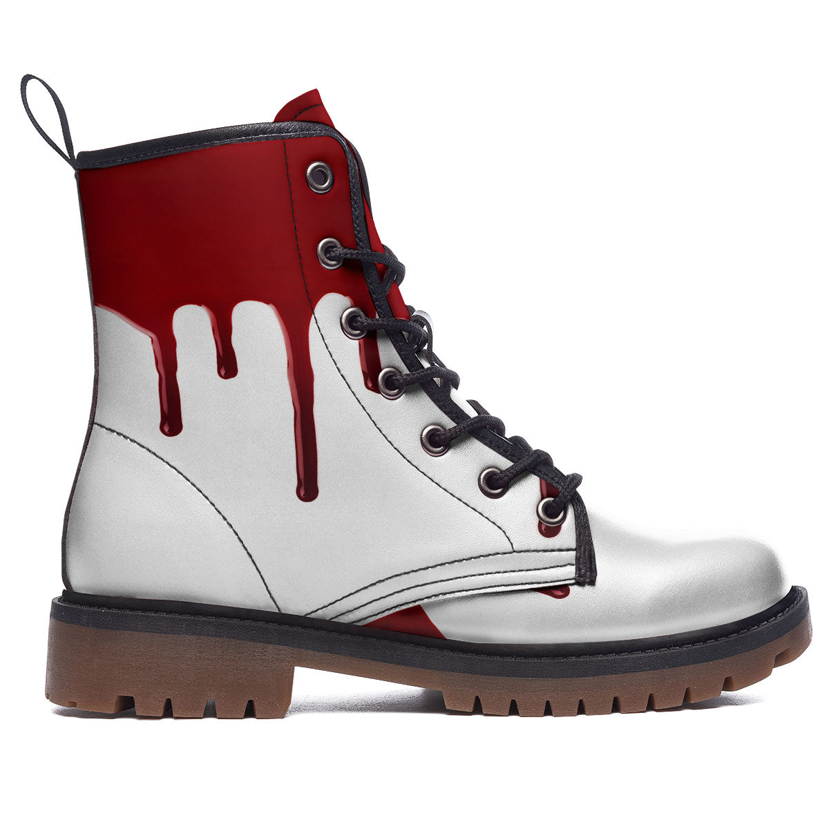 Blood Flowing Red Print Work Boots-grizzshop