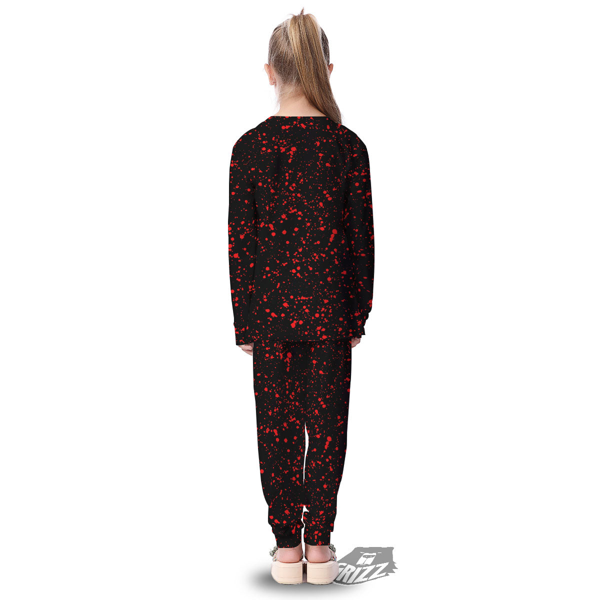 Blood Red Print Pattern Kid's Pajamas-grizzshop