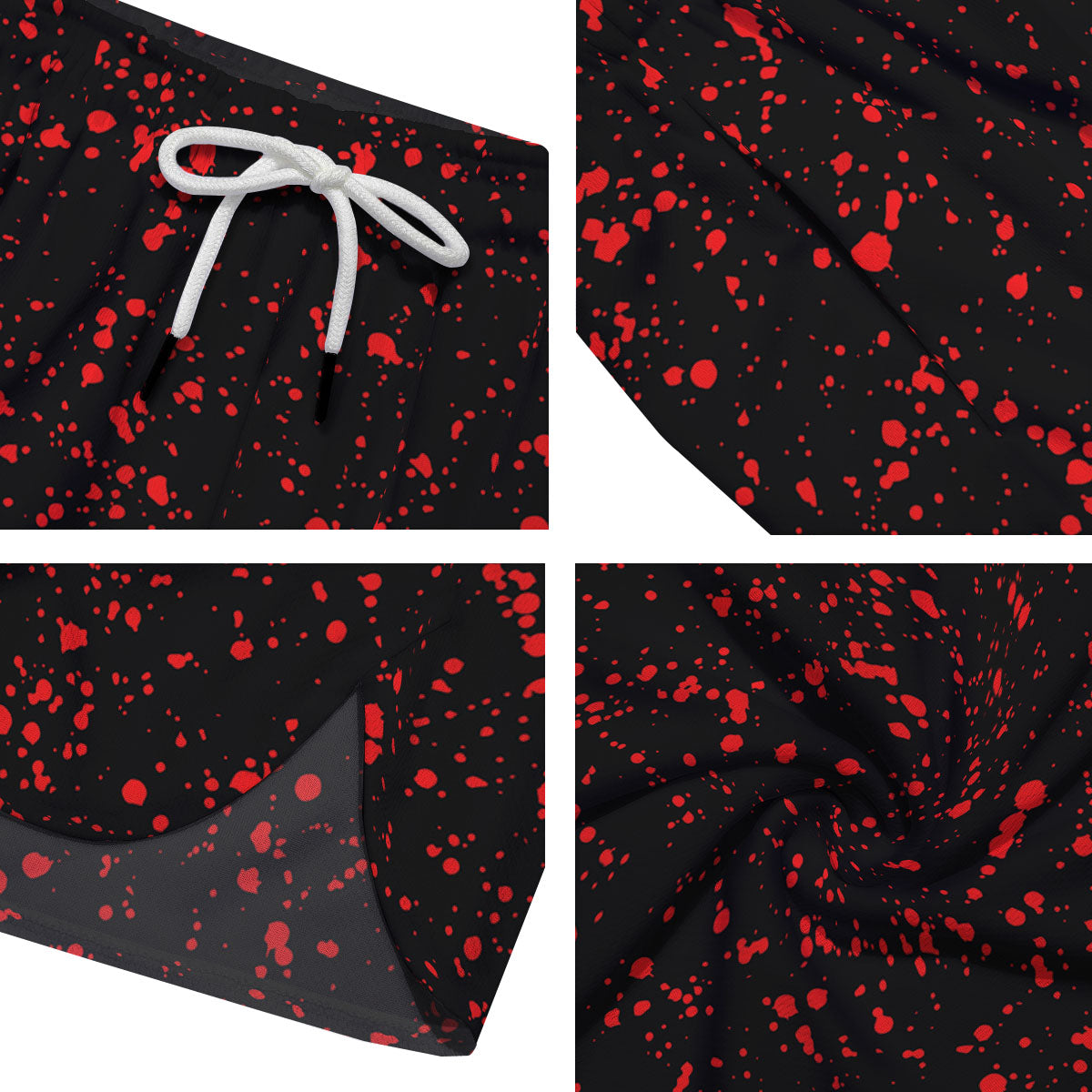 Blood Red Print Pattern Men's Running Shorts-grizzshop