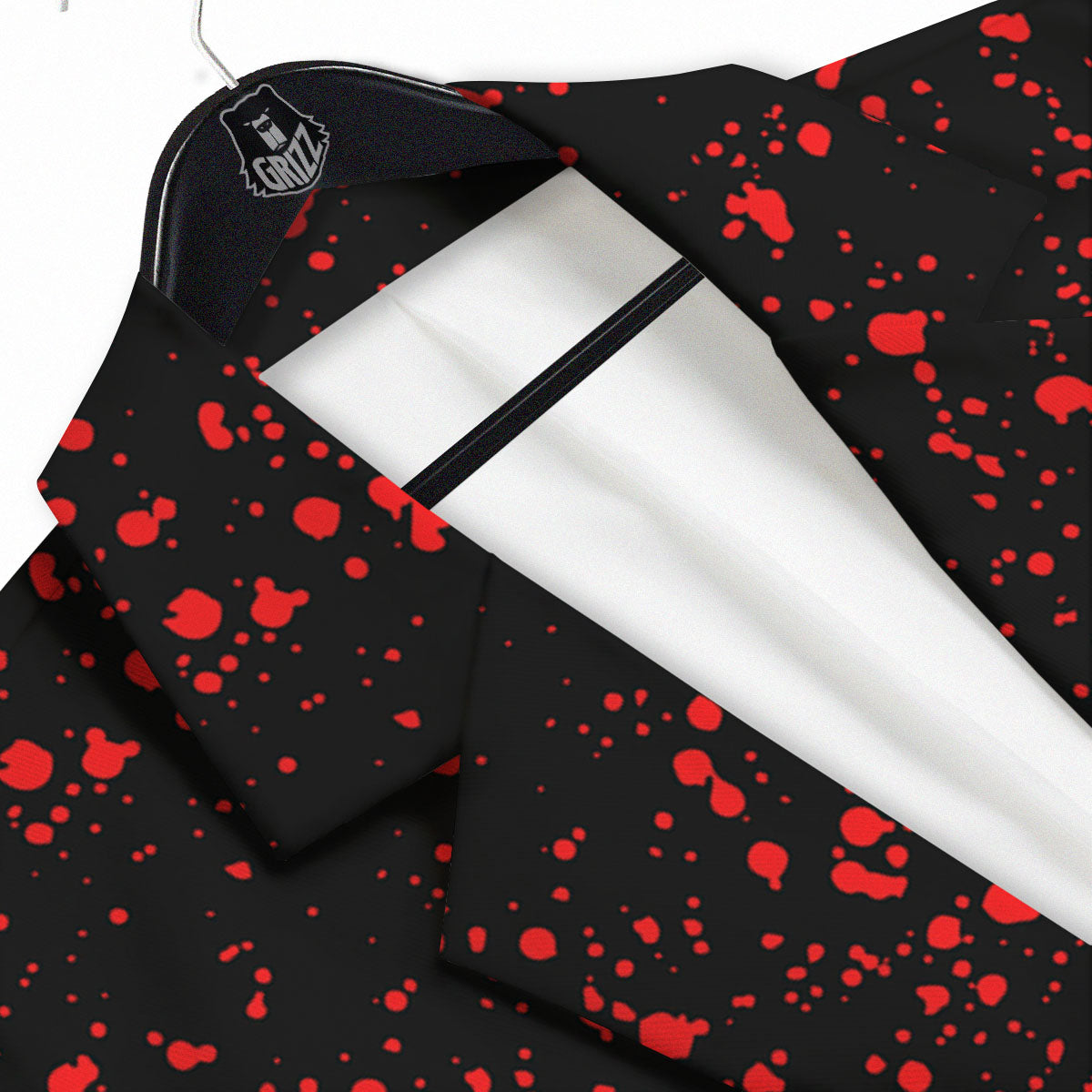 Blood Red Print Pattern Men's Sport Coat-grizzshop