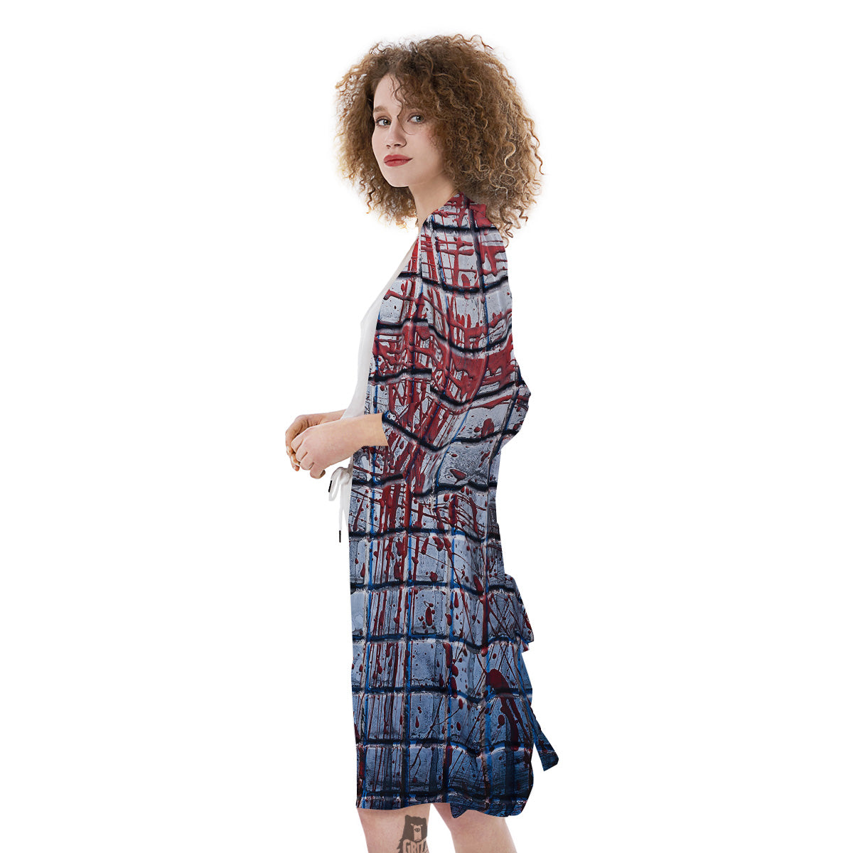 Blood Room Bloody Print Kimono-grizzshop