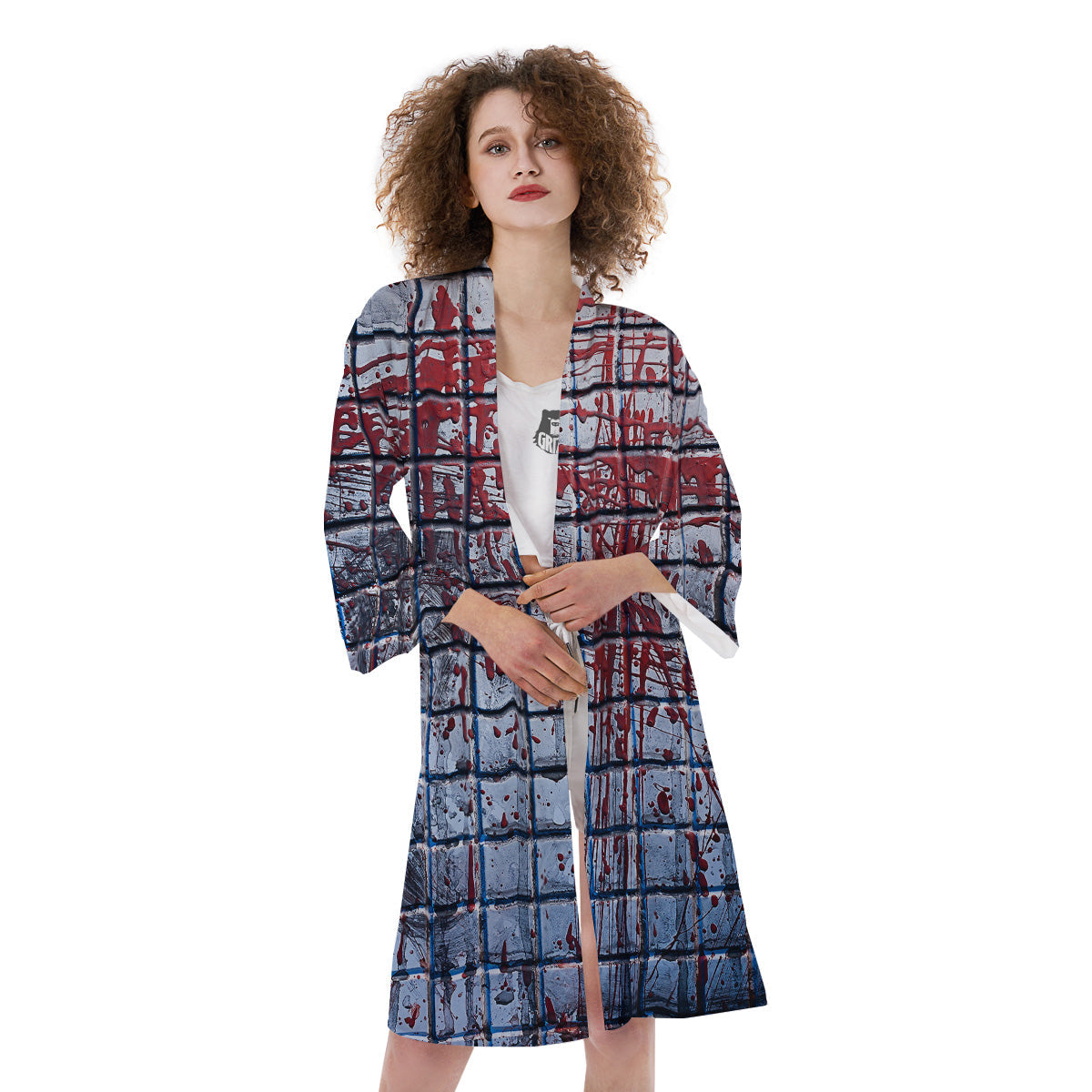 Blood Room Bloody Print Kimono-grizzshop