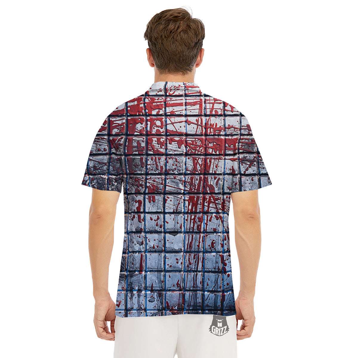 Blood Room Bloody Print Men's Golf Shirts-grizzshop