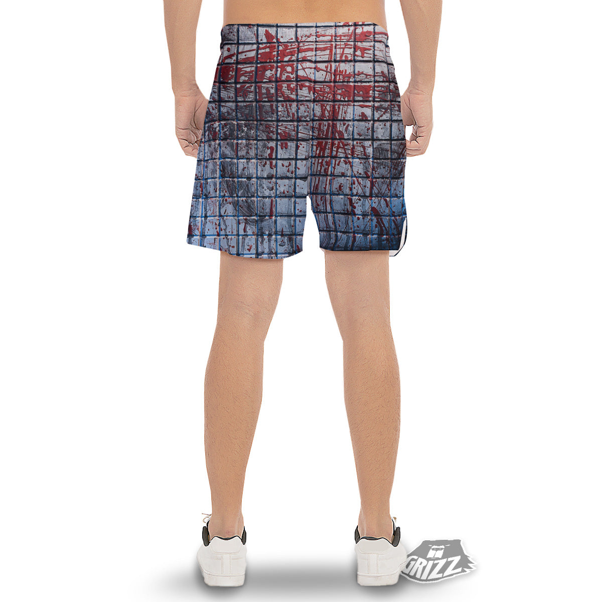 Blood Room Bloody Print Men's Gym Shorts-grizzshop