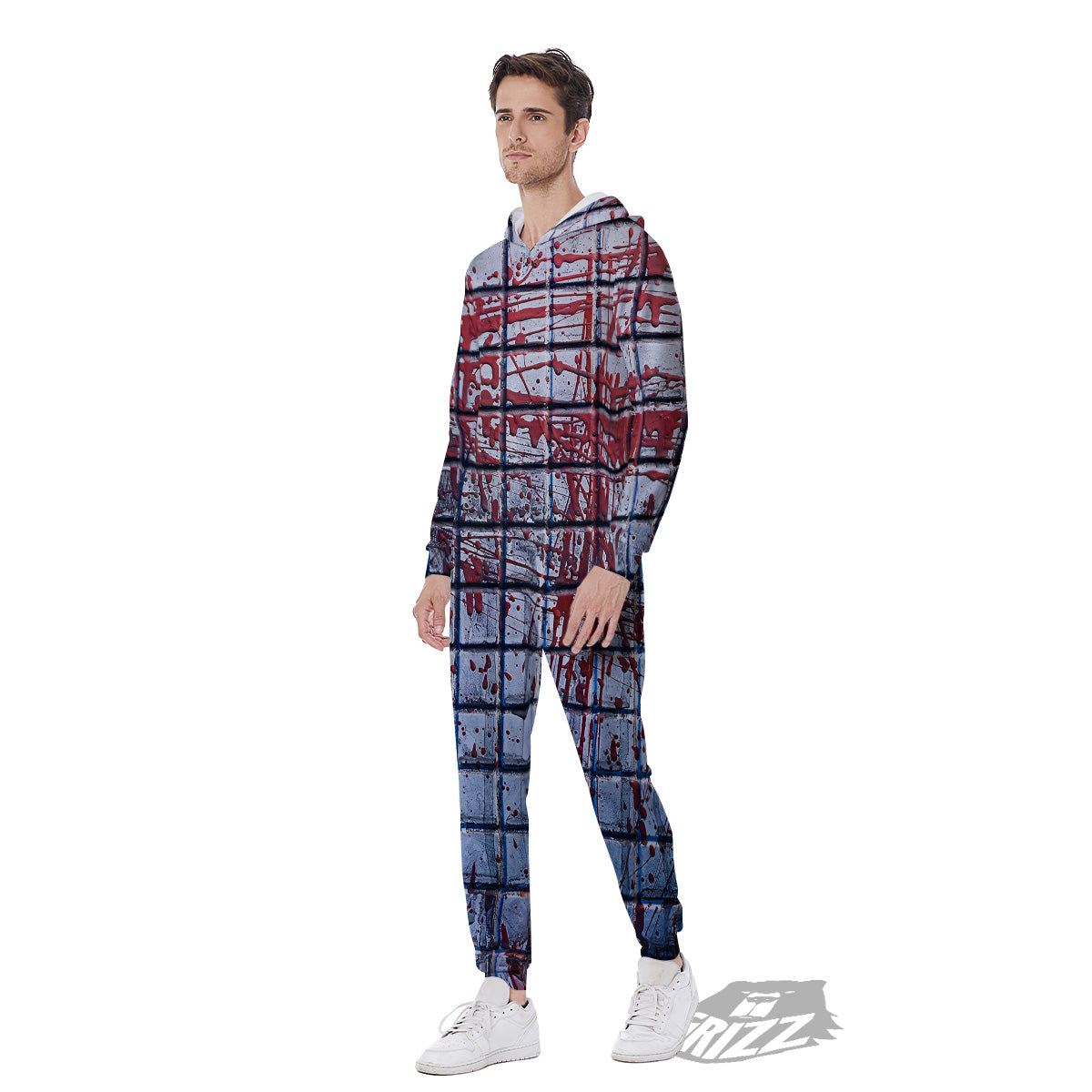 Blood Room Bloody Print Men's Jumpsuit-grizzshop