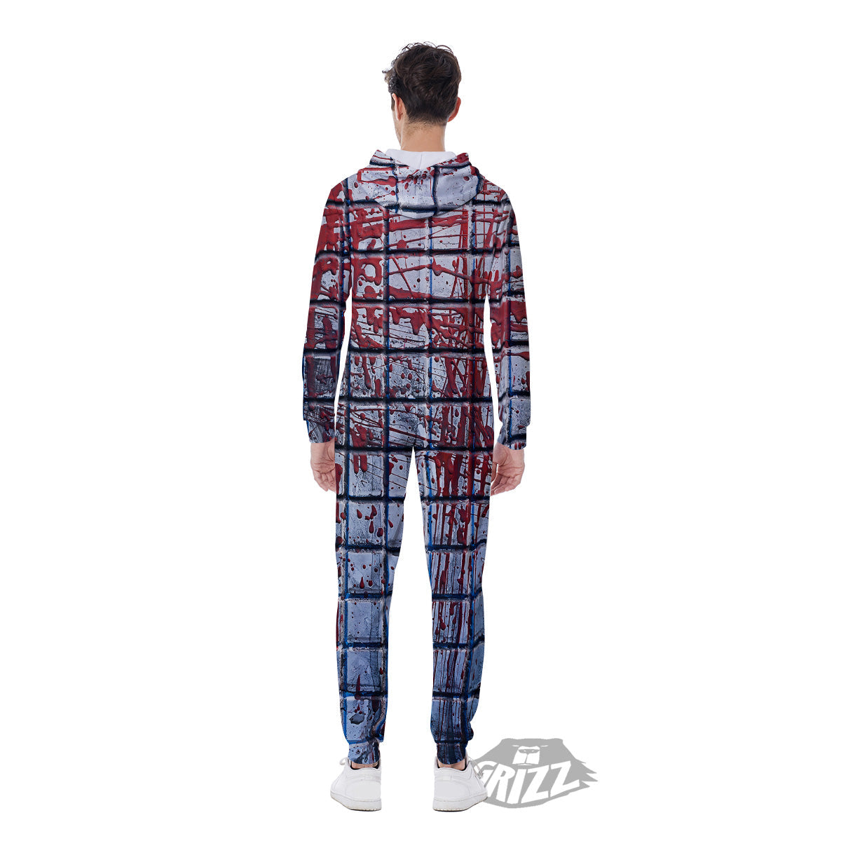 Blood Room Bloody Print Men's Jumpsuit-grizzshop