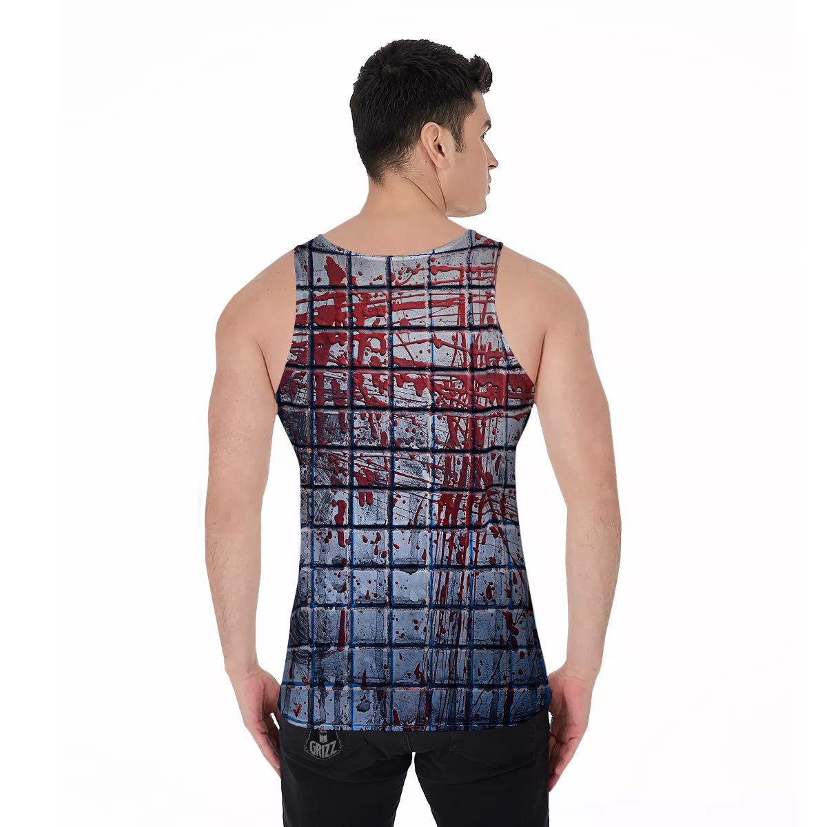 Blood Room Bloody Print Men's Tank Top-grizzshop