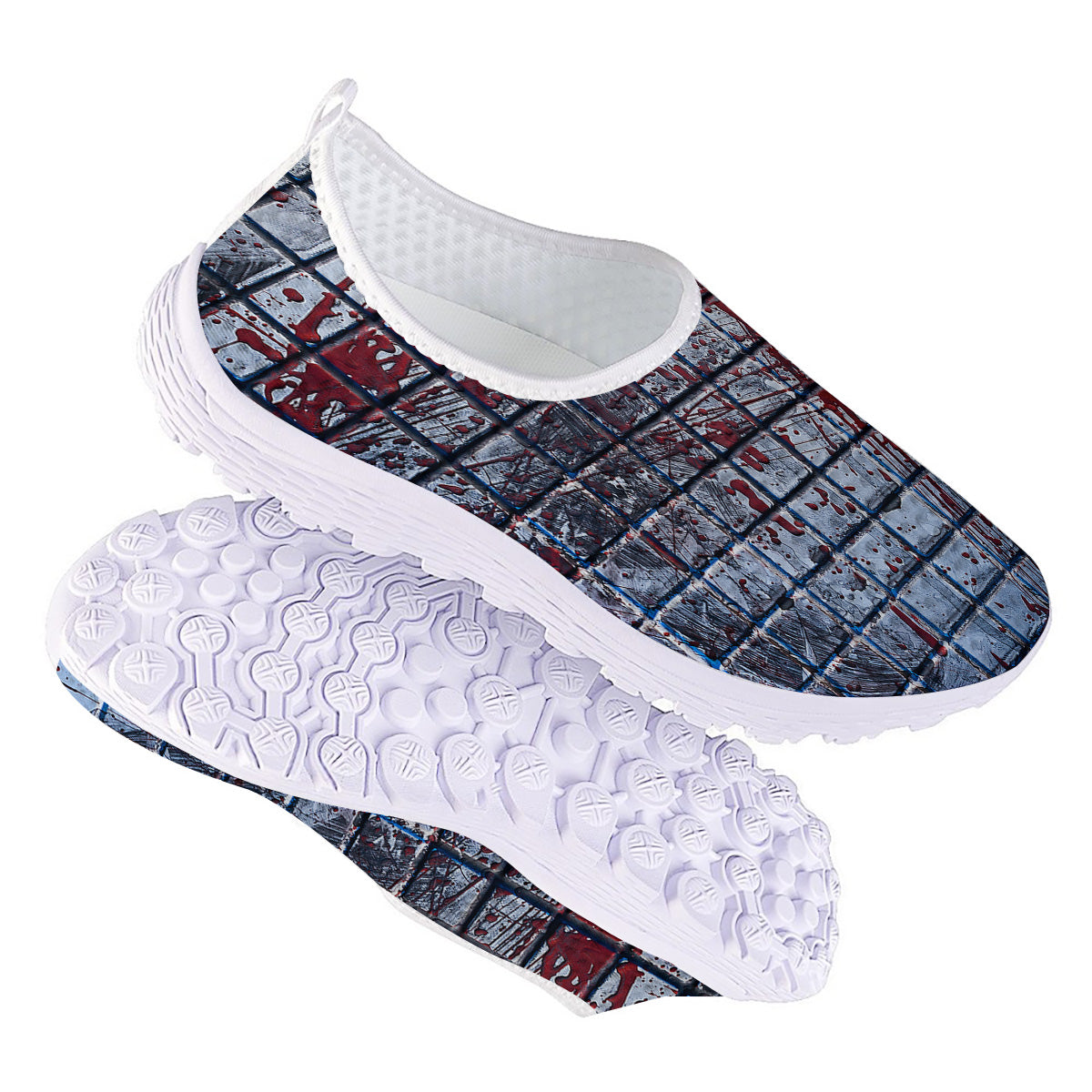 Blood Room Bloody Print Nurse Shoes-grizzshop