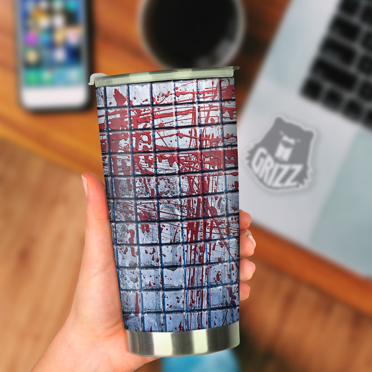 Blood Room Bloody Print Tumbler-grizzshop