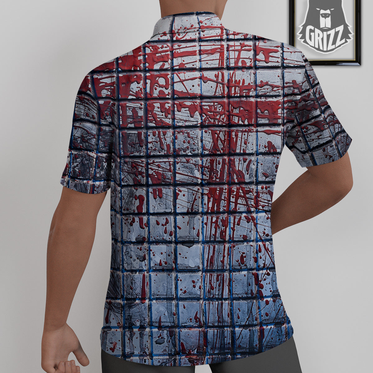 Blood Room Bloody Print Untucked Shirts-grizzshop