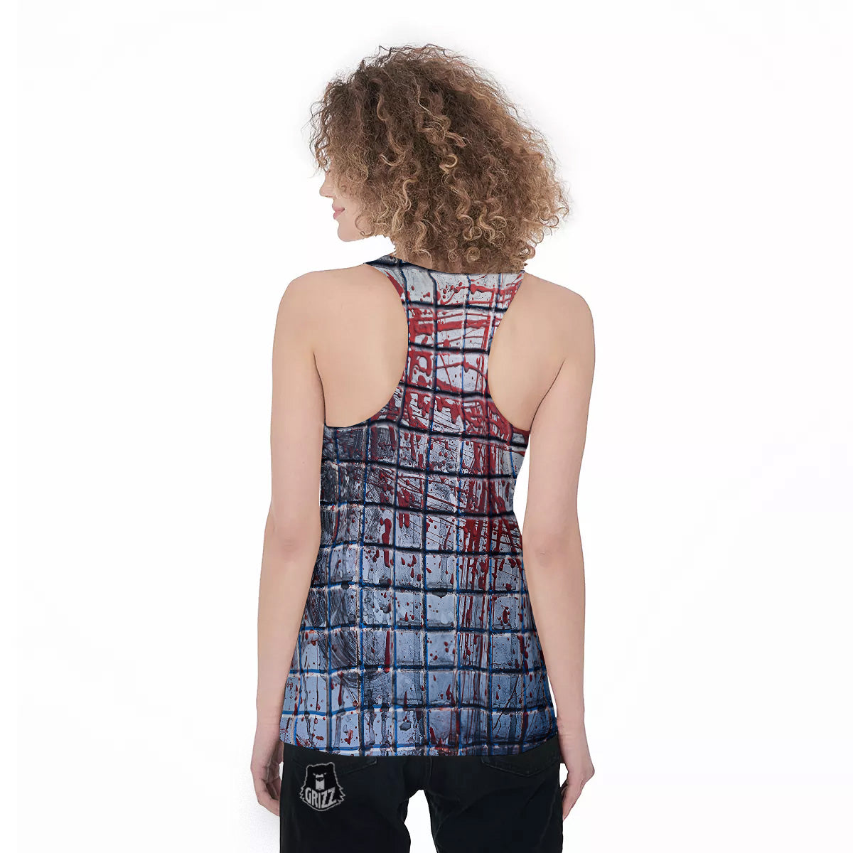 Blood Room Bloody Print Women's Racerback Tank Top-grizzshop