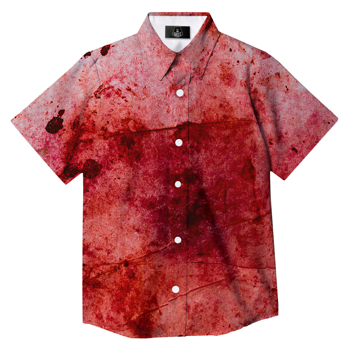 Blood Stains Red Print Button Up Shirt-grizzshop