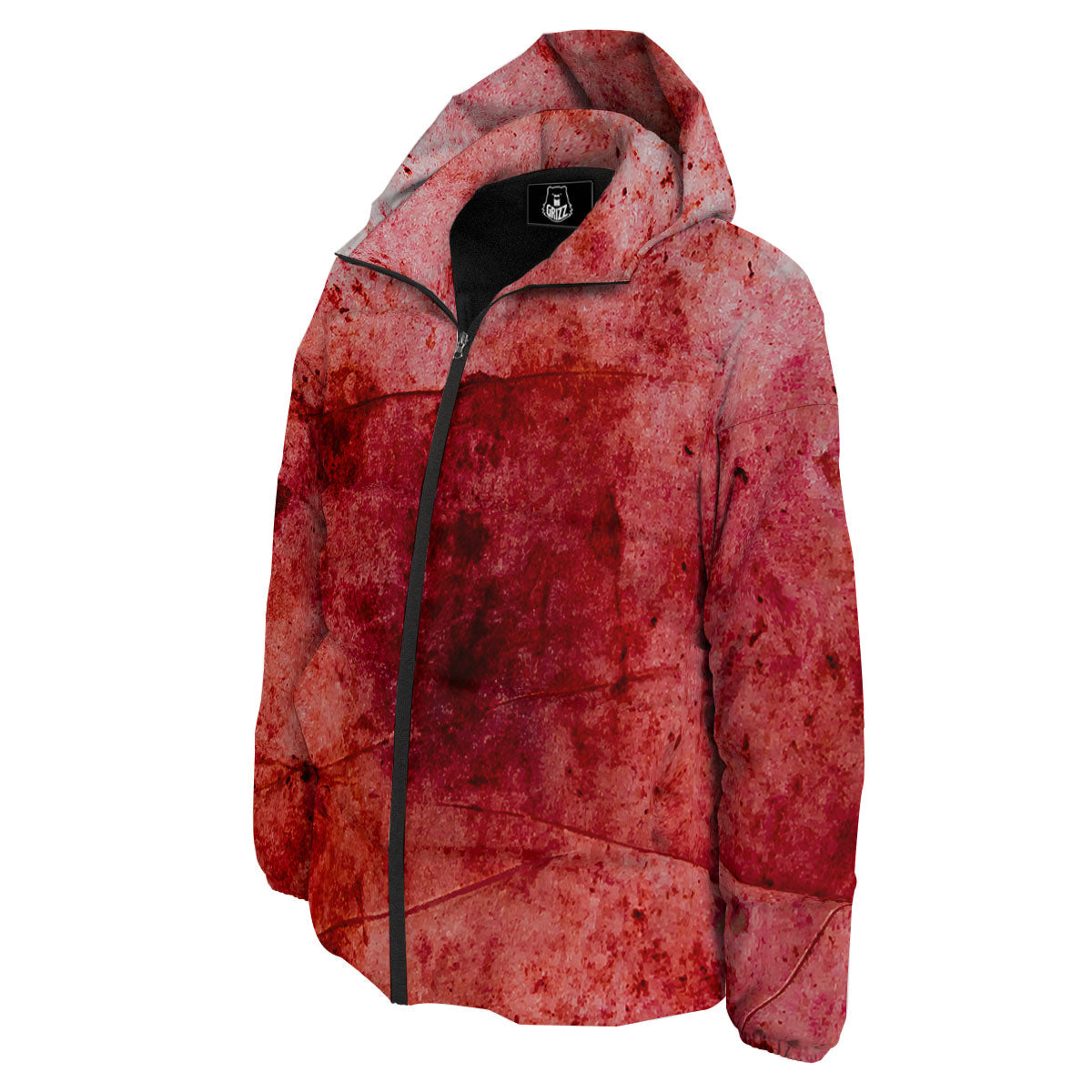 Blood Stains Red Print Down Jacket-grizzshop