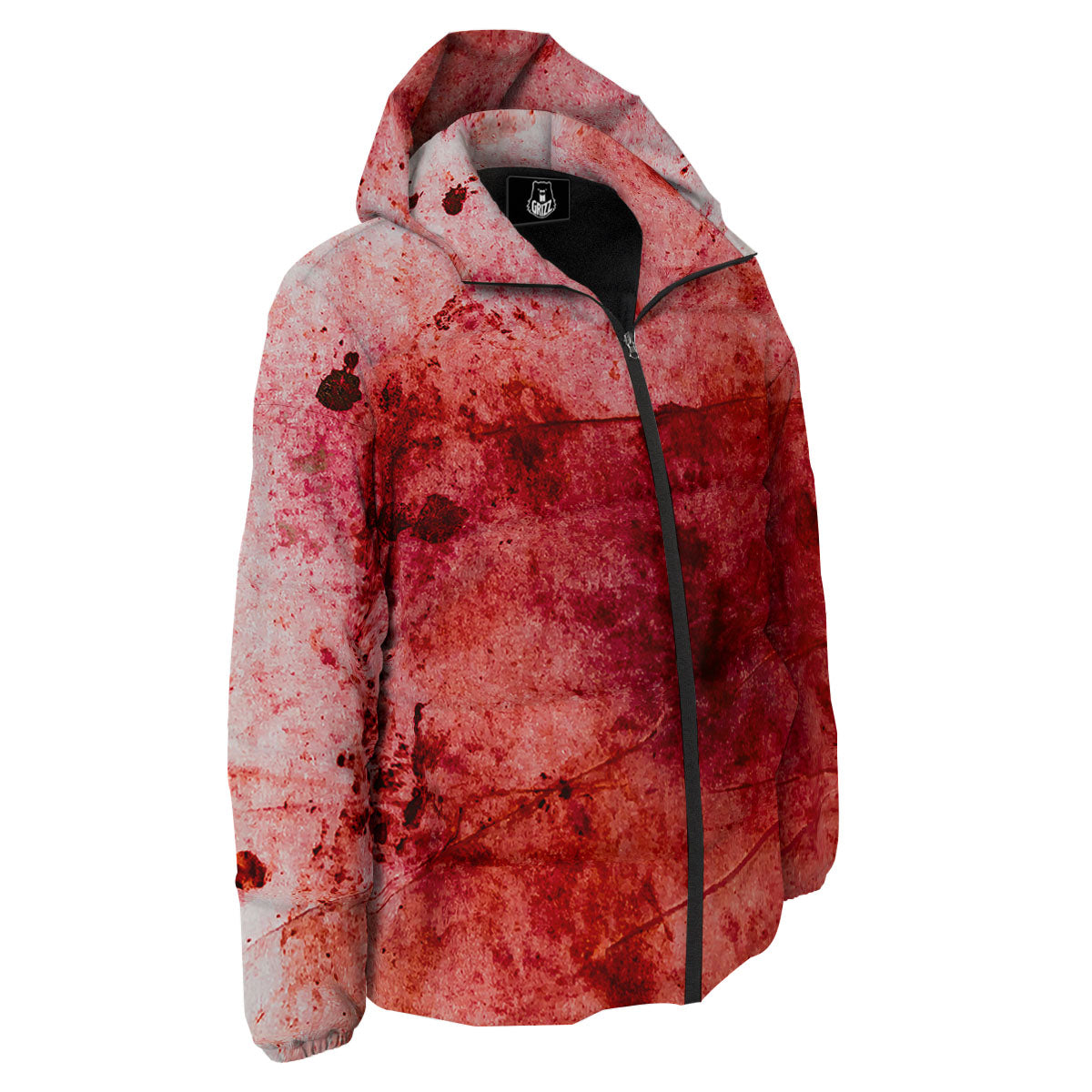 Blood Stains Red Print Down Jacket-grizzshop