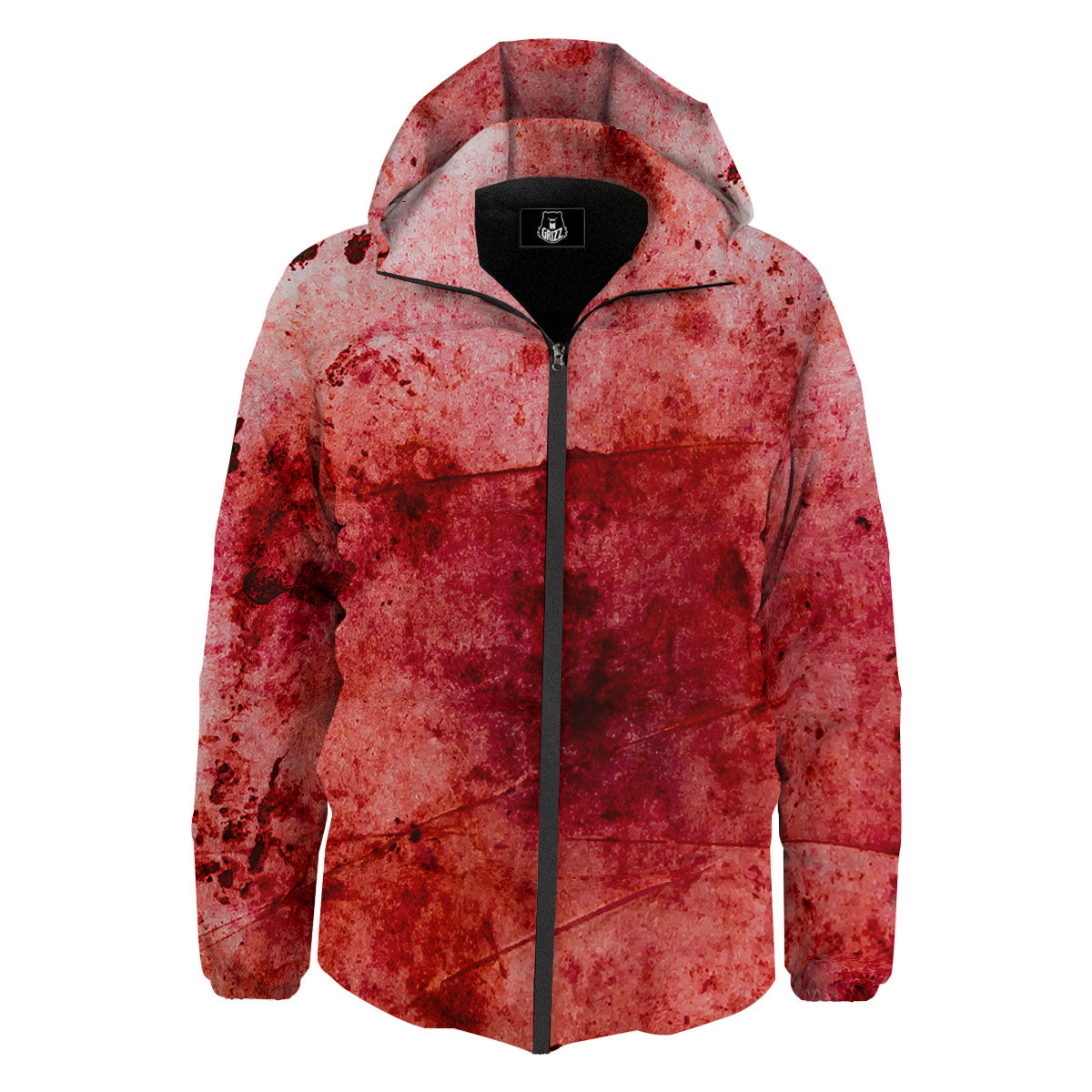 Blood Stains Red Print Down Jacket-grizzshop