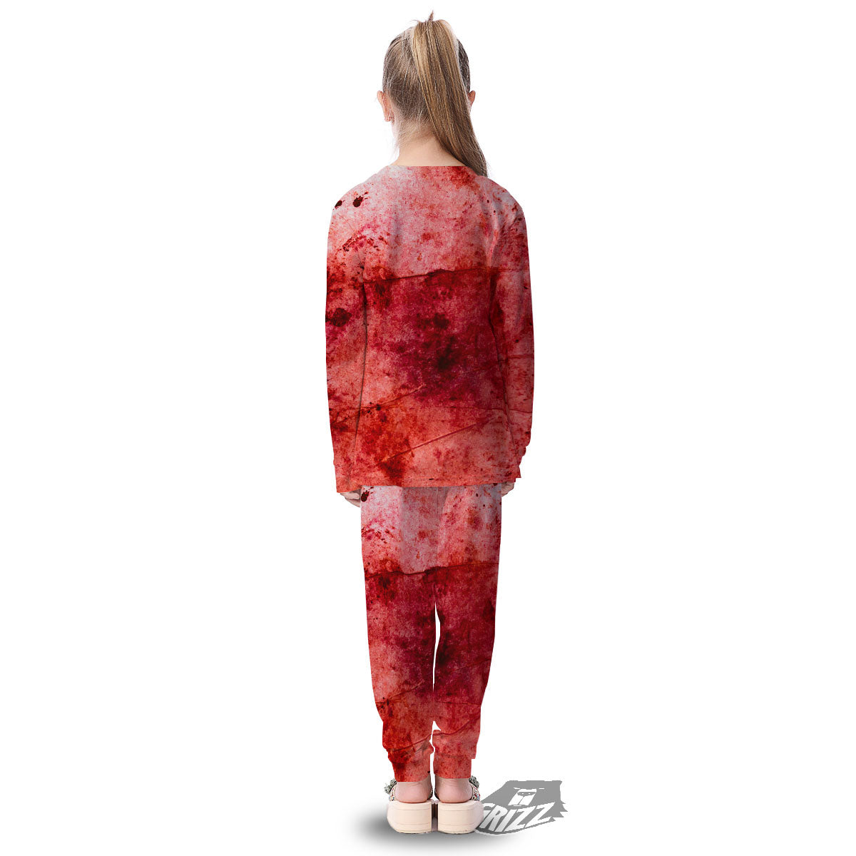 Blood Stains Red Print Kid's Pajamas-grizzshop