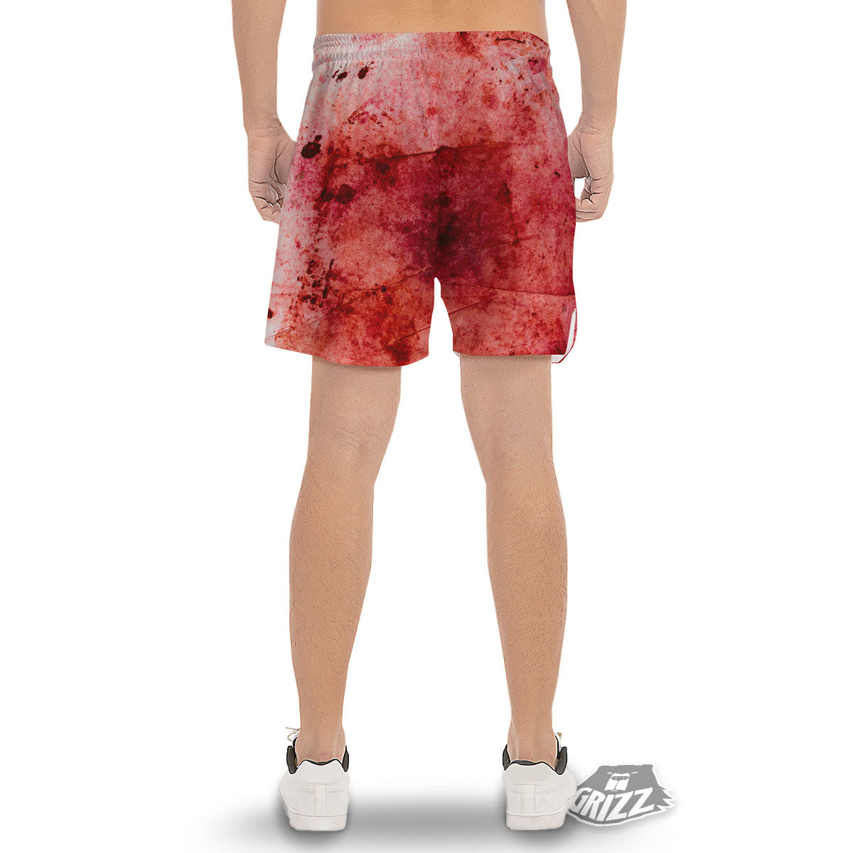 Blood Stains Red Print Men's Gym Shorts-grizzshop