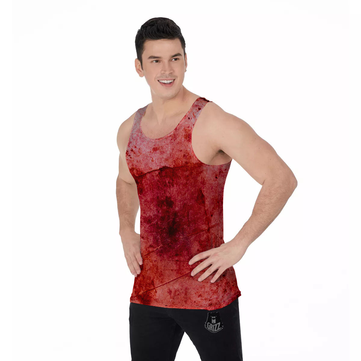 Blood Stains Red Print Men's Tank Top-grizzshop