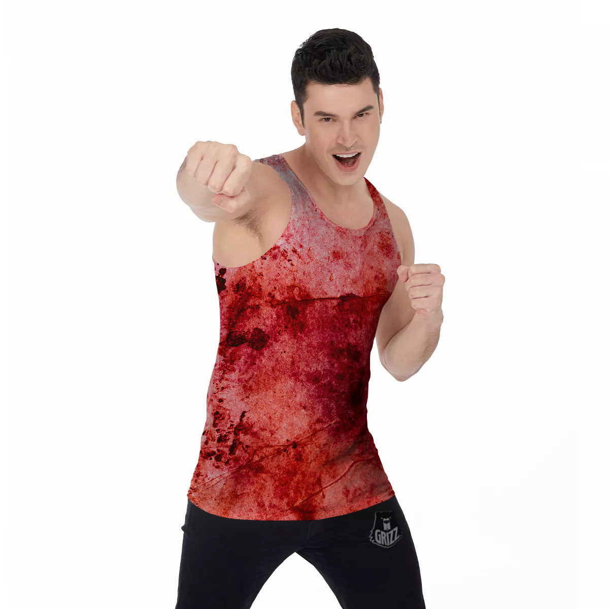 Blood Stains Red Print Men's Tank Top-grizzshop