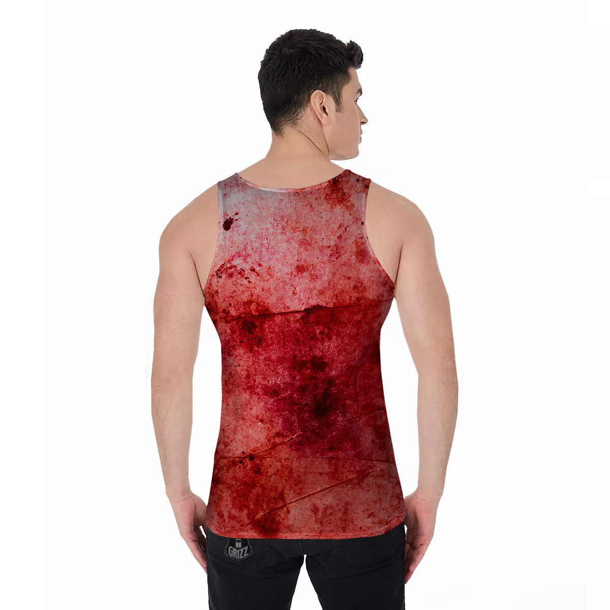 Blood Stains Red Print Men's Tank Top-grizzshop