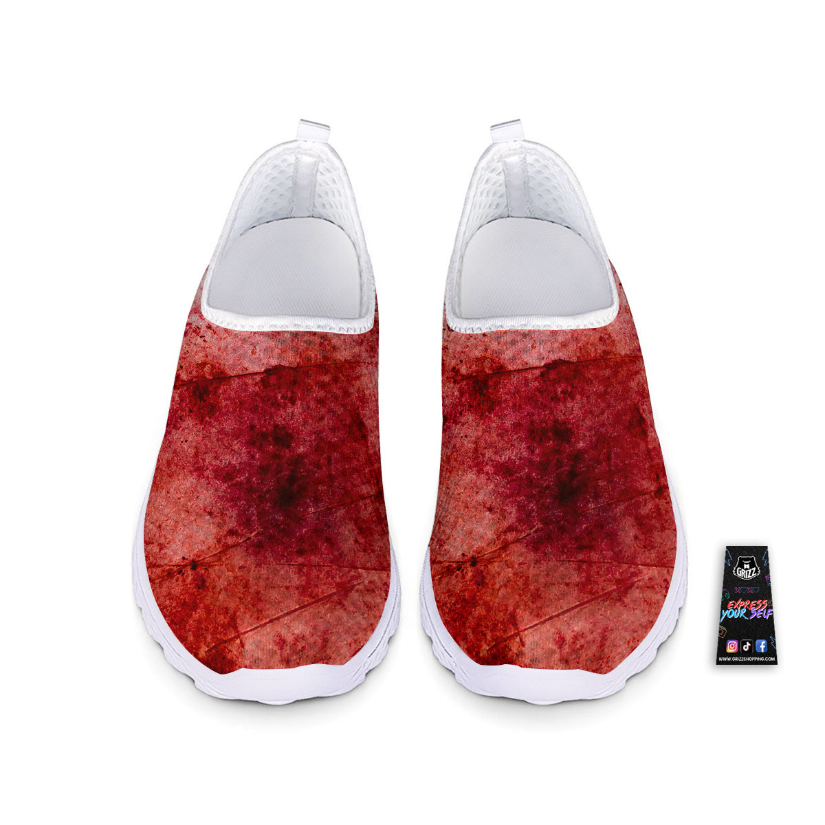 Blood Stains Red Print Nurse Shoes-grizzshop