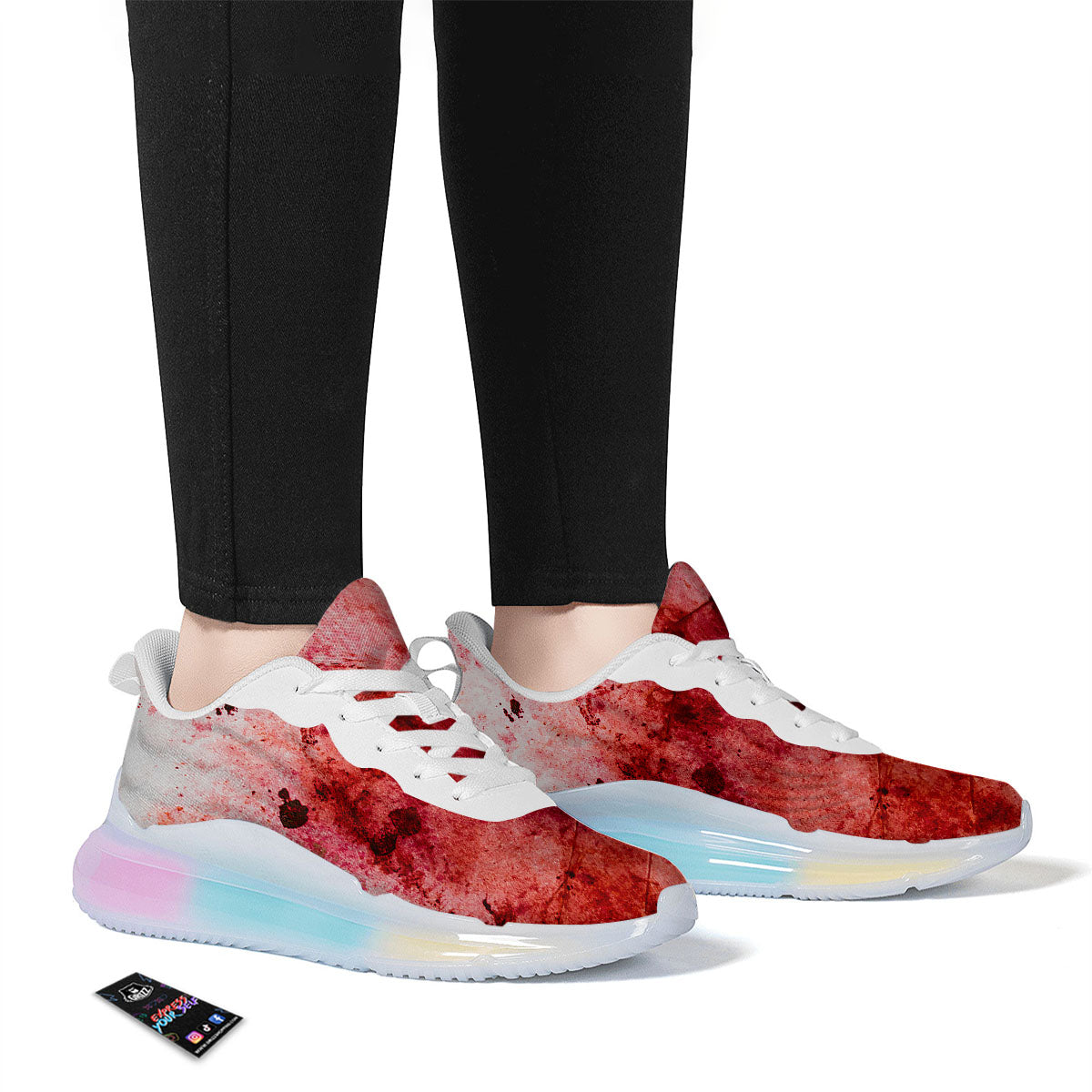 Blood Stains Red Print Running Sneakers-grizzshop