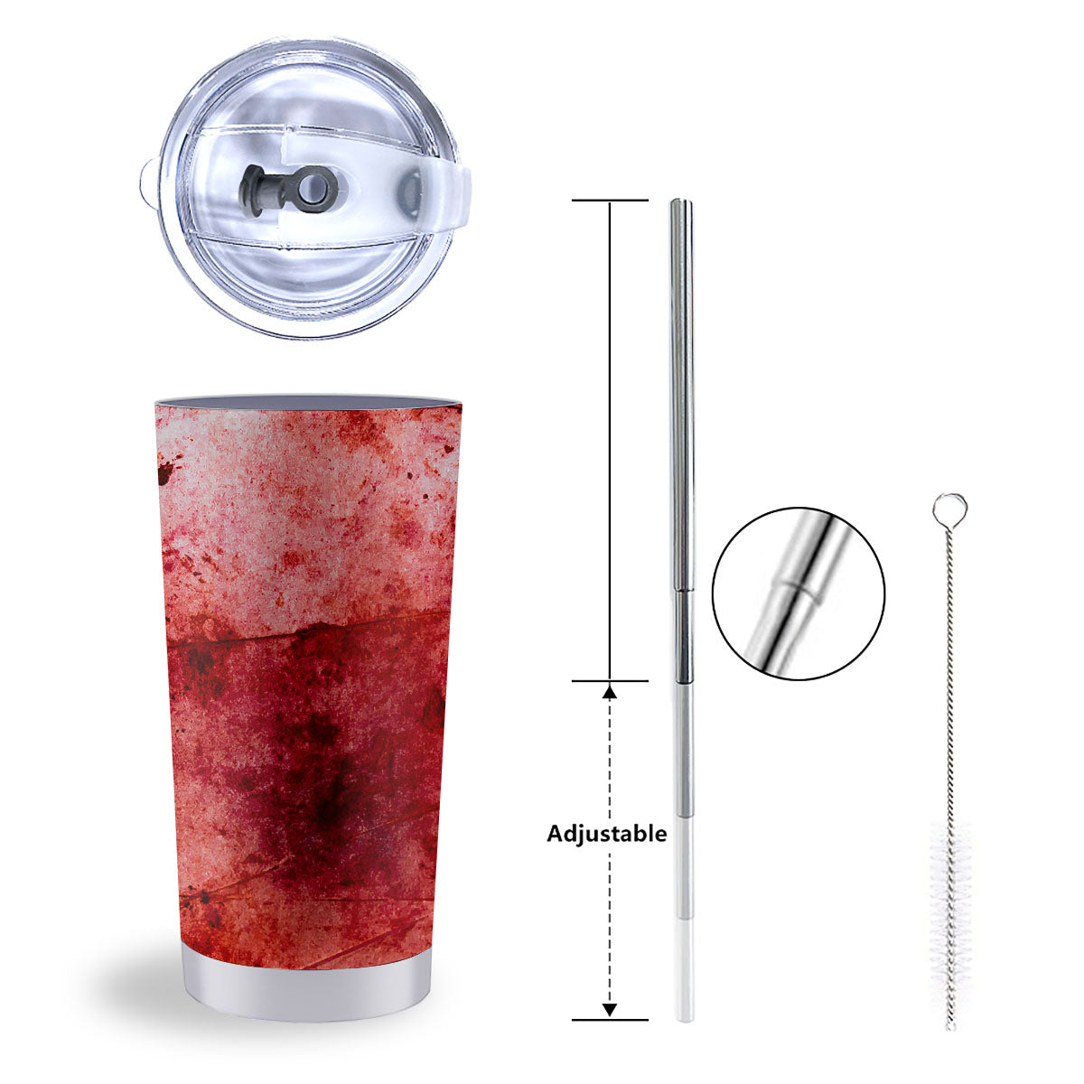 Blood Stains Red Print Tumbler-grizzshop