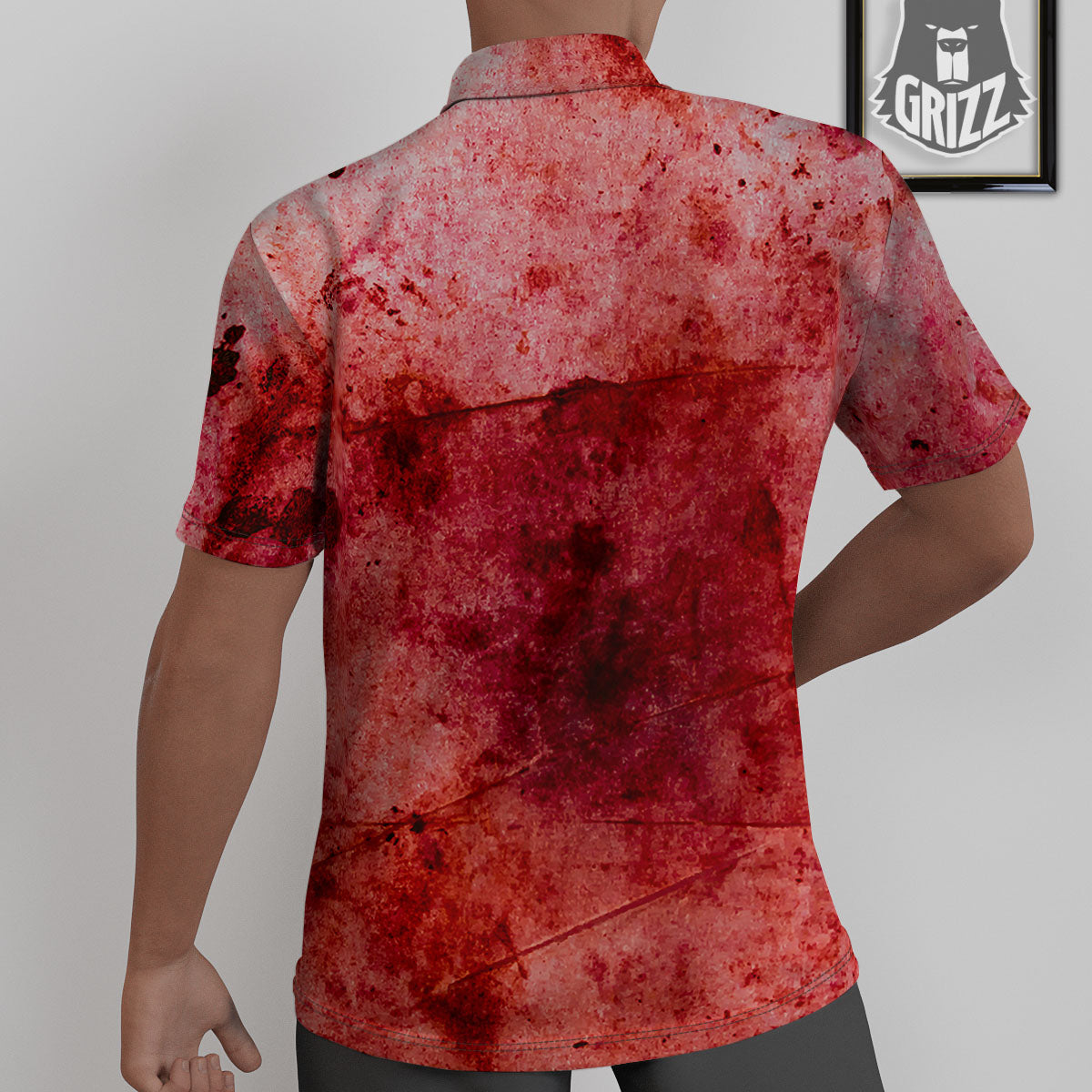 Blood Stains Red Print Untucked Shirts-grizzshop