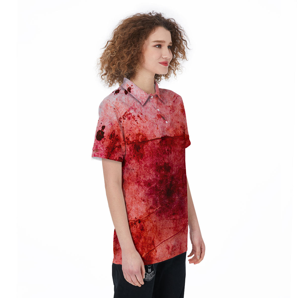 Blood Stains Red Print Women's Golf Shirts-grizzshop