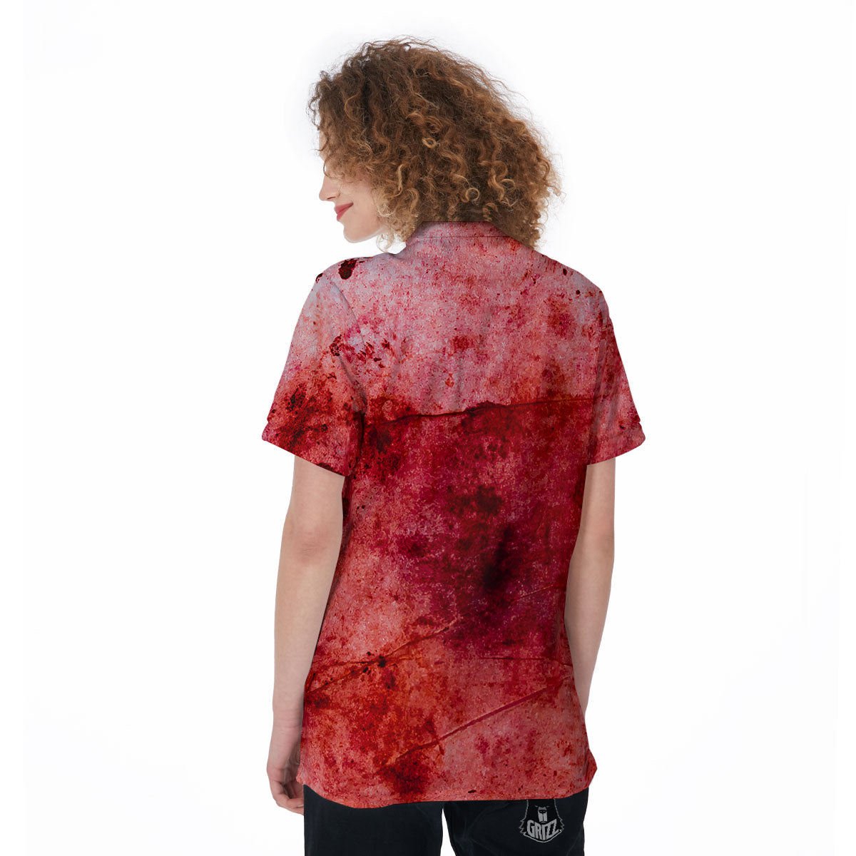 Blood Stains Red Print Women's Golf Shirts-grizzshop