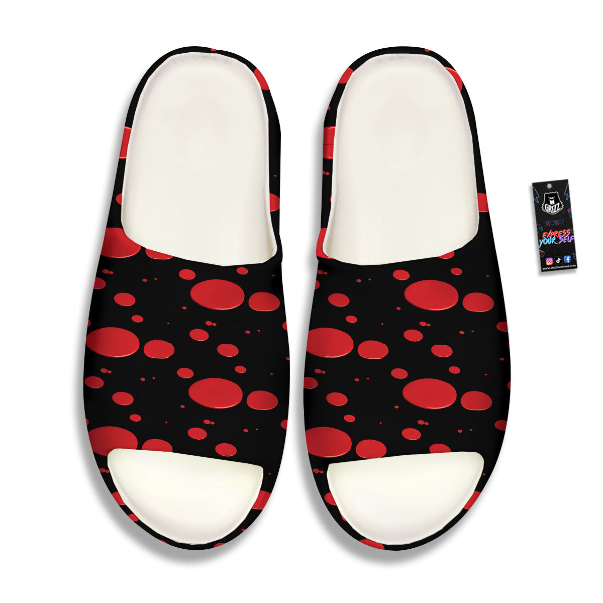Blood Drop Red Print Pattern Sandals-grizzshop