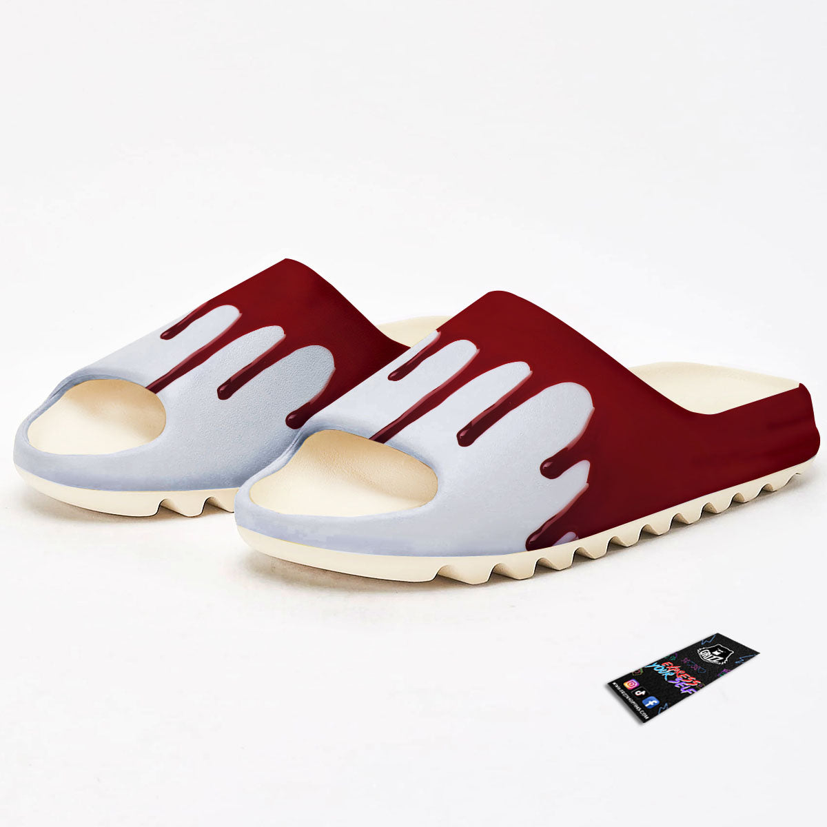 Blood Flowing Red Print Sandals-grizzshop