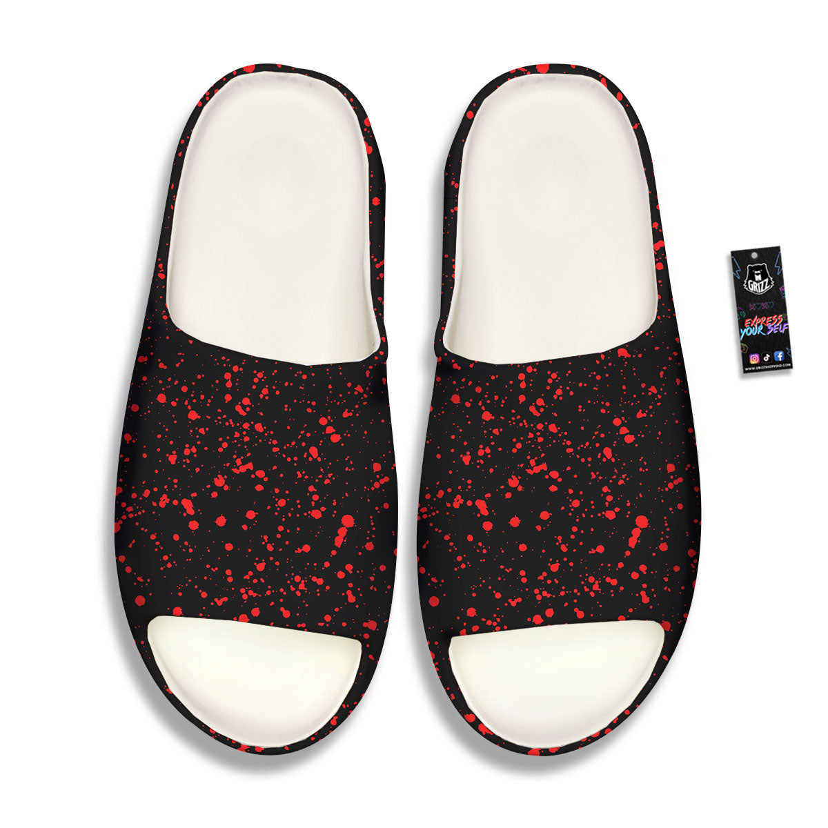 Blood Red Print Pattern Sandals-grizzshop