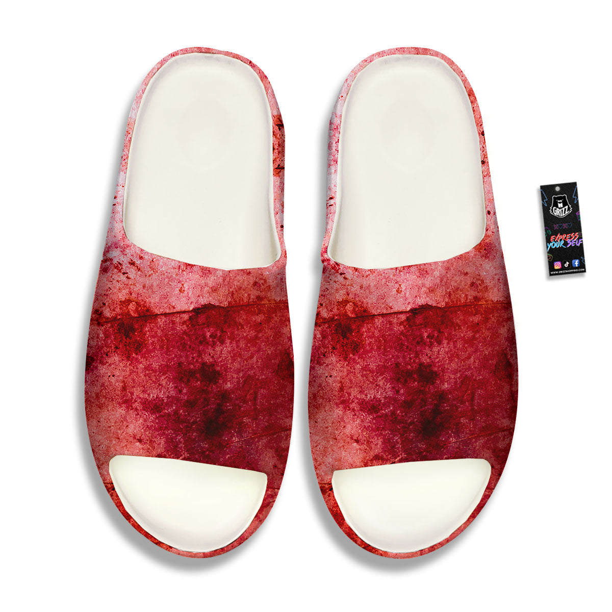 Blood Stains Red Print Sandals-grizzshop