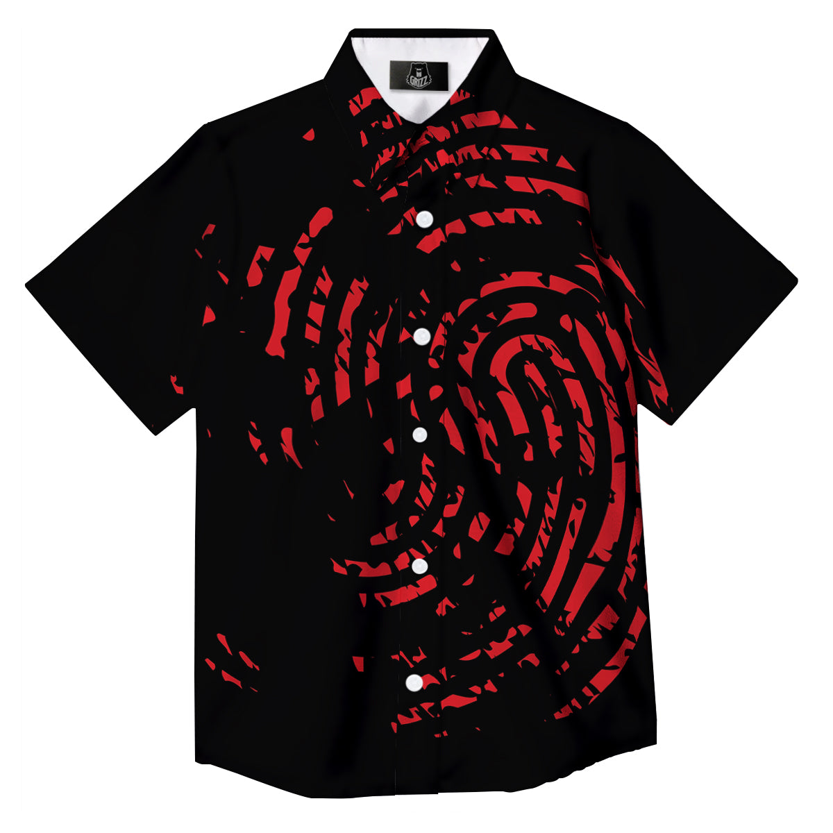 Bloody Finger Red Print Button Up Shirt-grizzshop