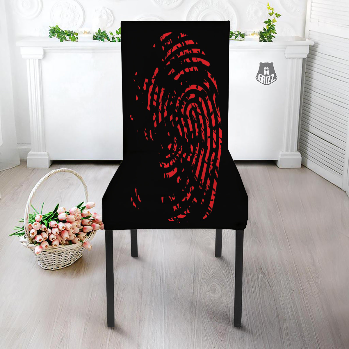 Bloody Finger Red Print Dining Chair Slipcover-grizzshop