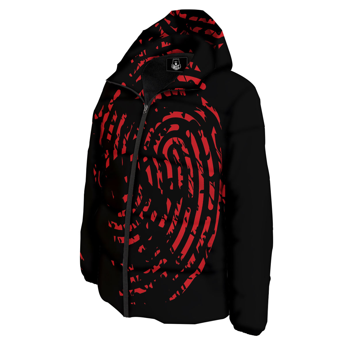 Bloody Finger Red Print Down Jacket-grizzshop