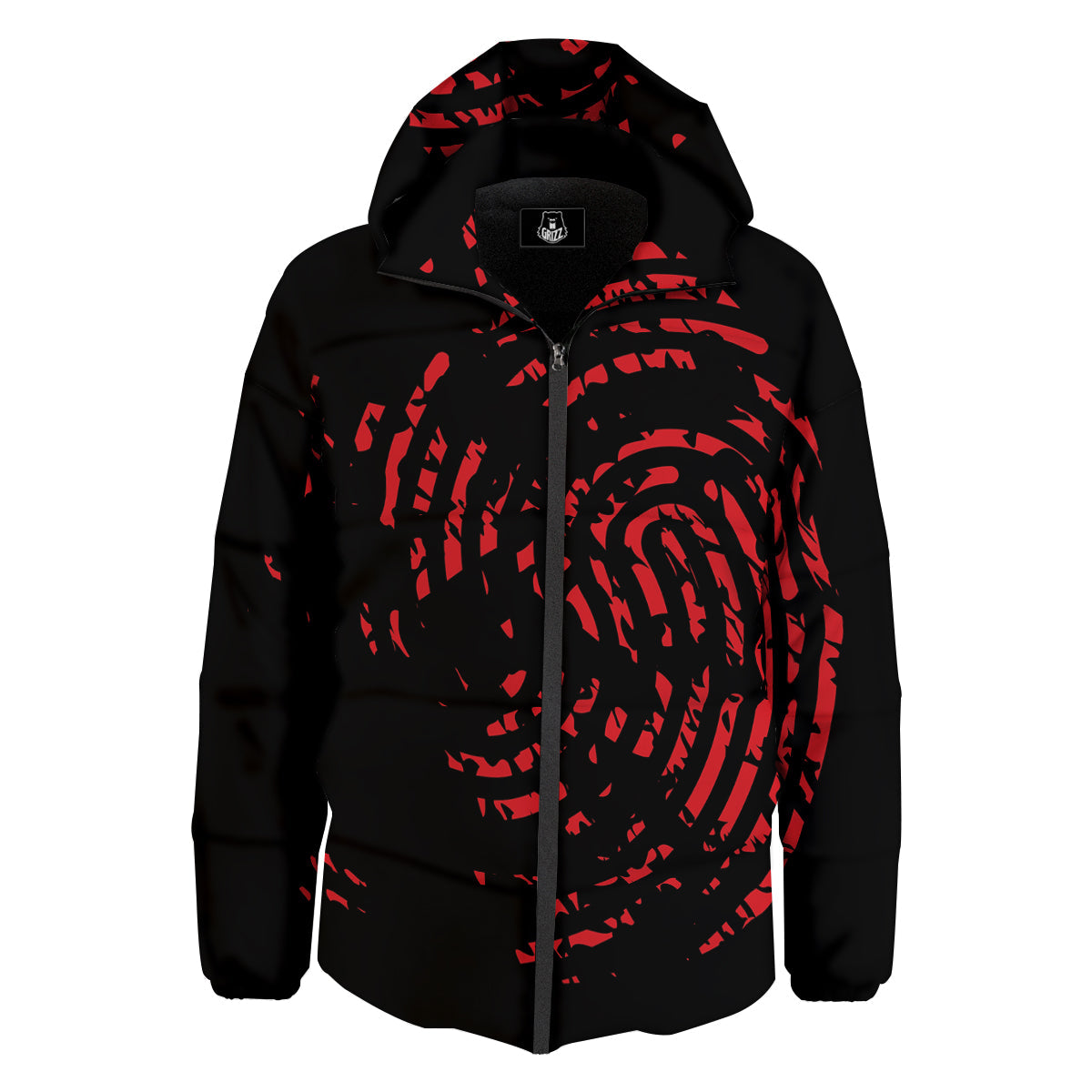 Bloody Finger Red Print Down Jacket-grizzshop