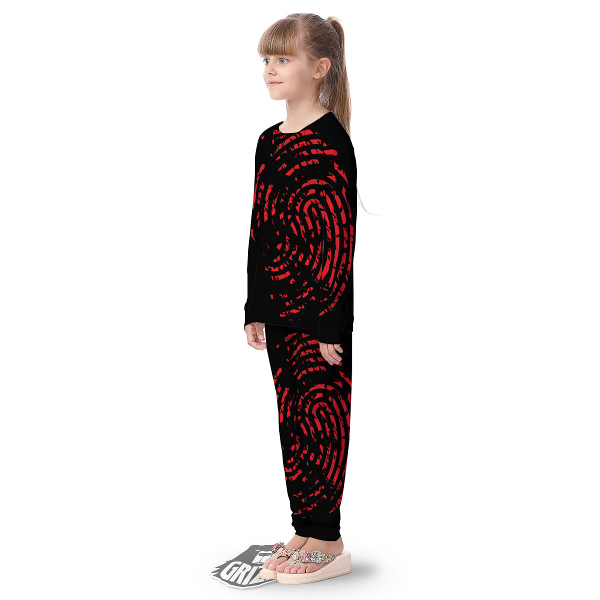 Bloody Finger Red Print Kid's Pajamas-grizzshop