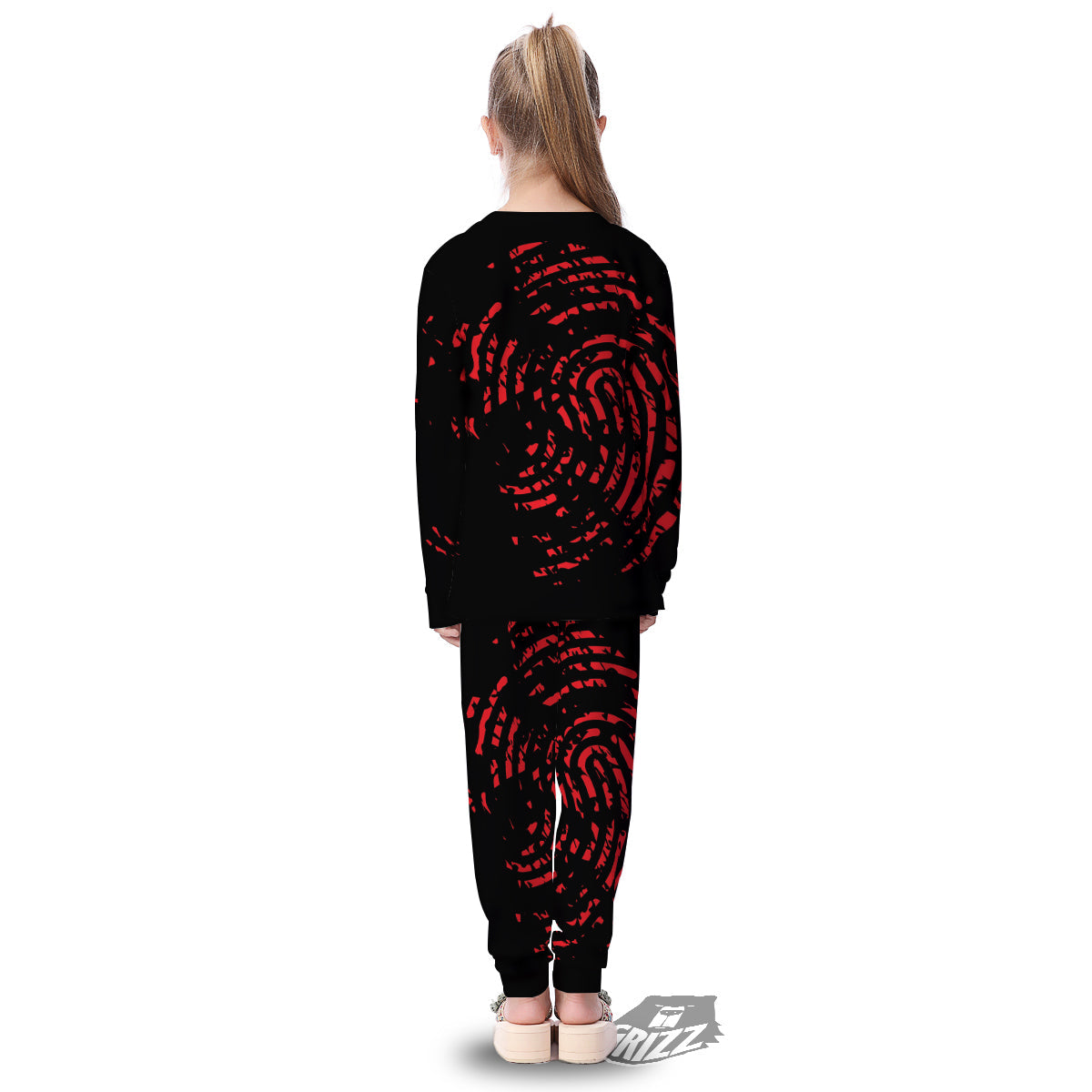 Bloody Finger Red Print Kid's Pajamas-grizzshop