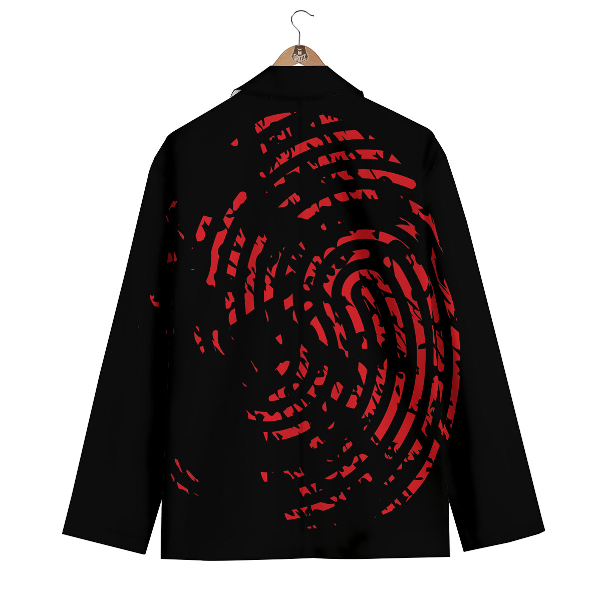 Bloody Finger Red Print Men's Blazer-grizzshop
