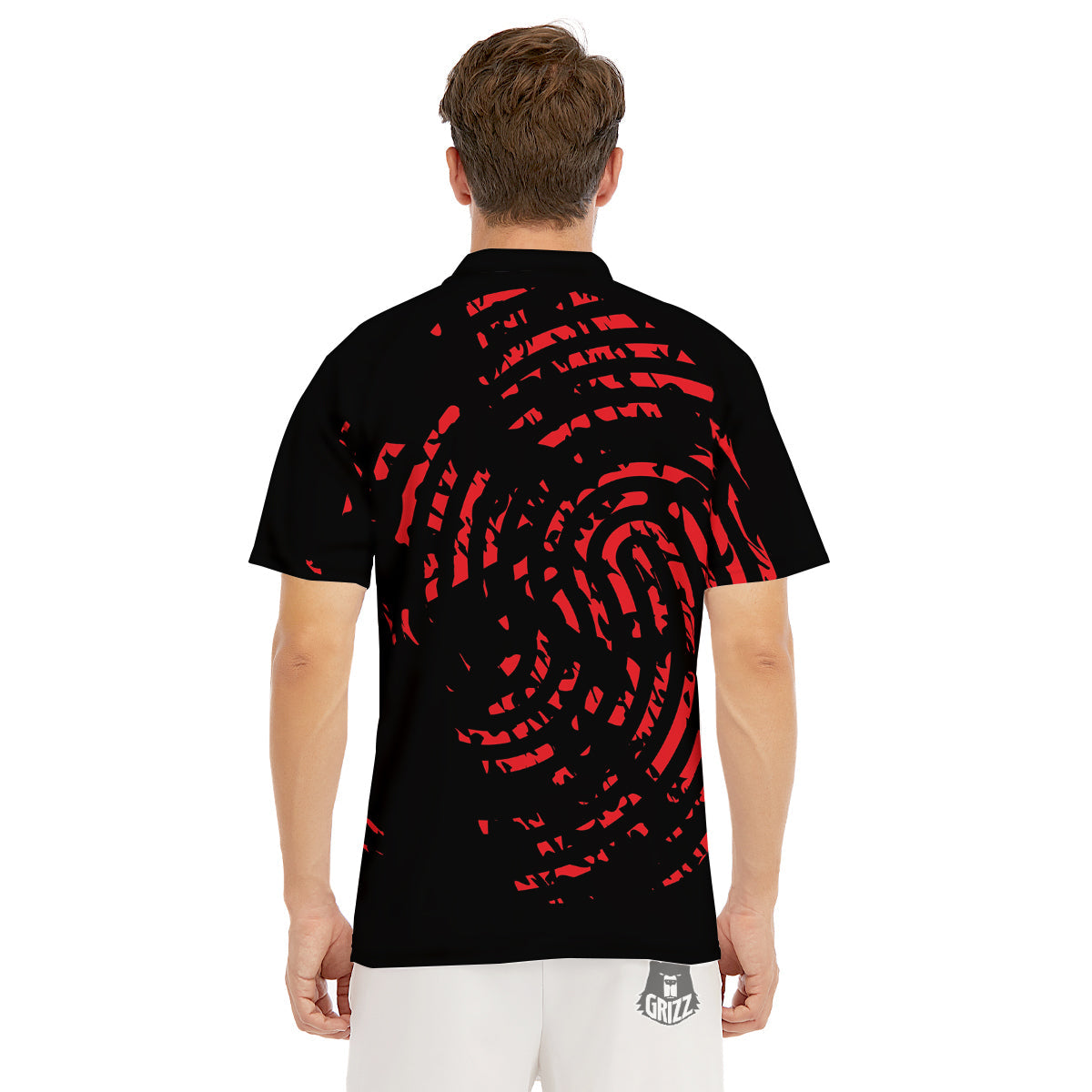 Bloody Finger Red Print Men's Golf Shirts-grizzshop