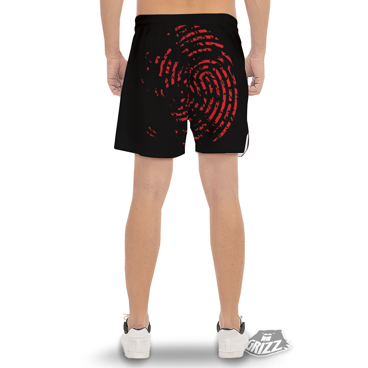 Bloody Finger Red Print Men's Gym Shorts-grizzshop