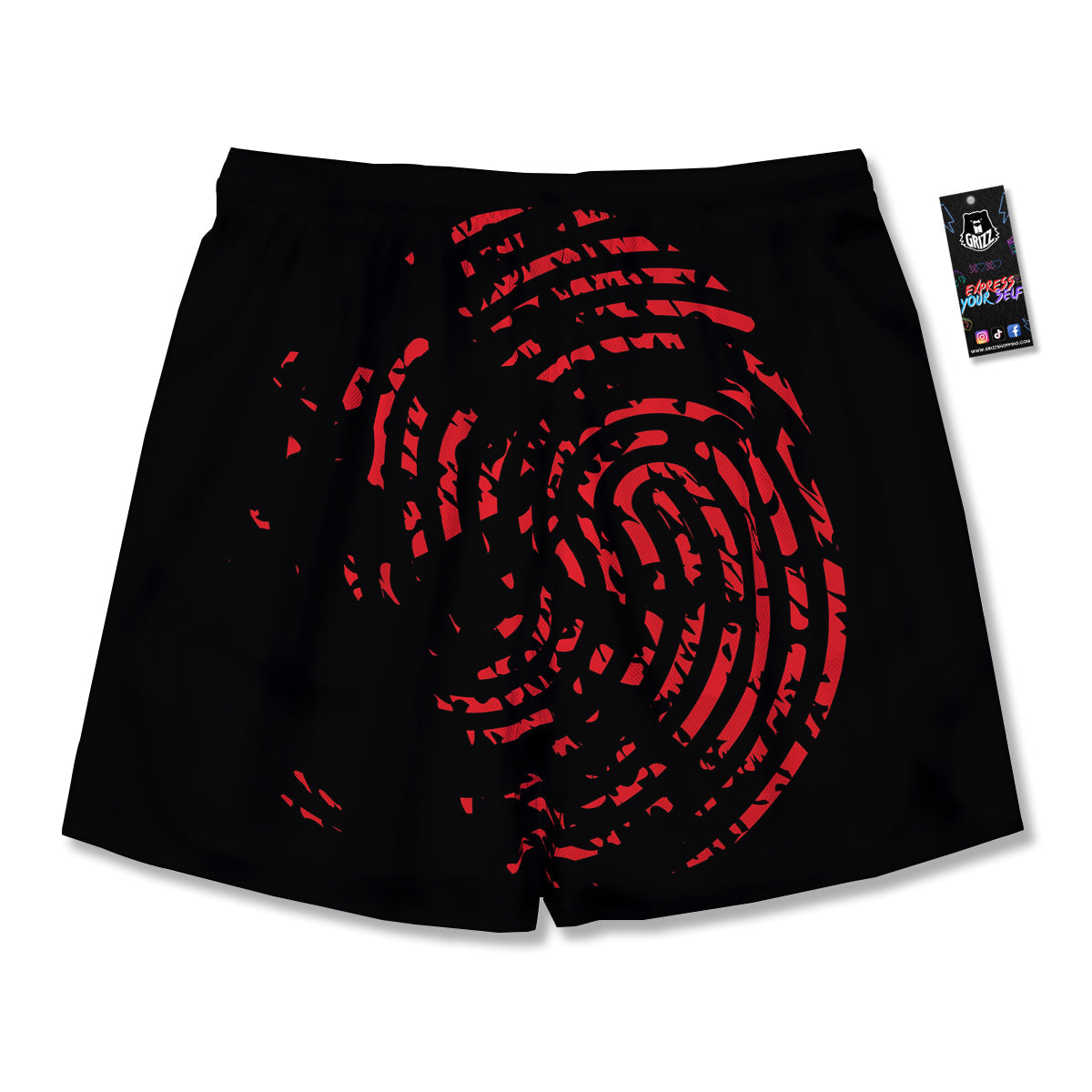 Bloody Finger Red Print Men's Running Shorts-grizzshop