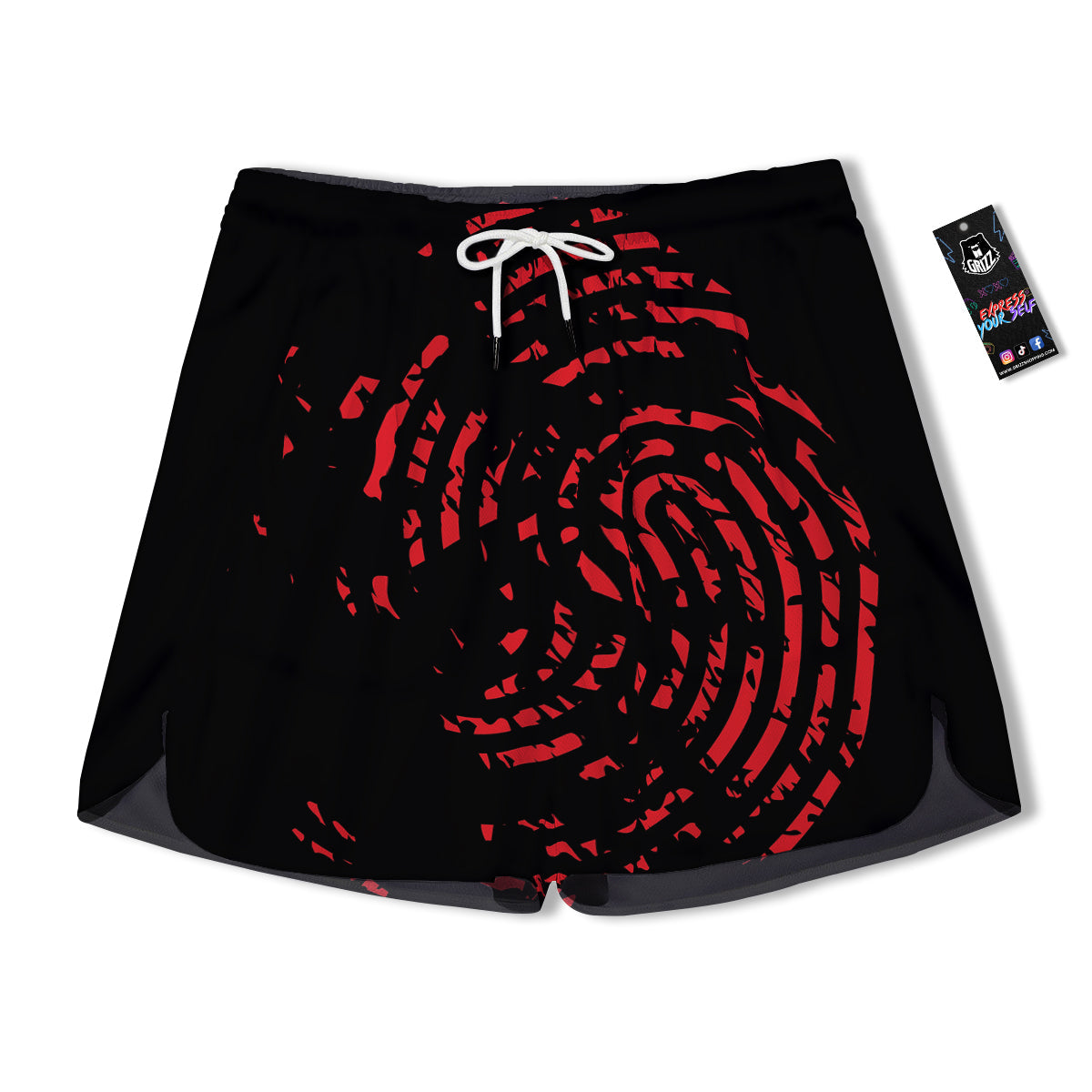 Bloody Finger Red Print Men's Running Shorts-grizzshop