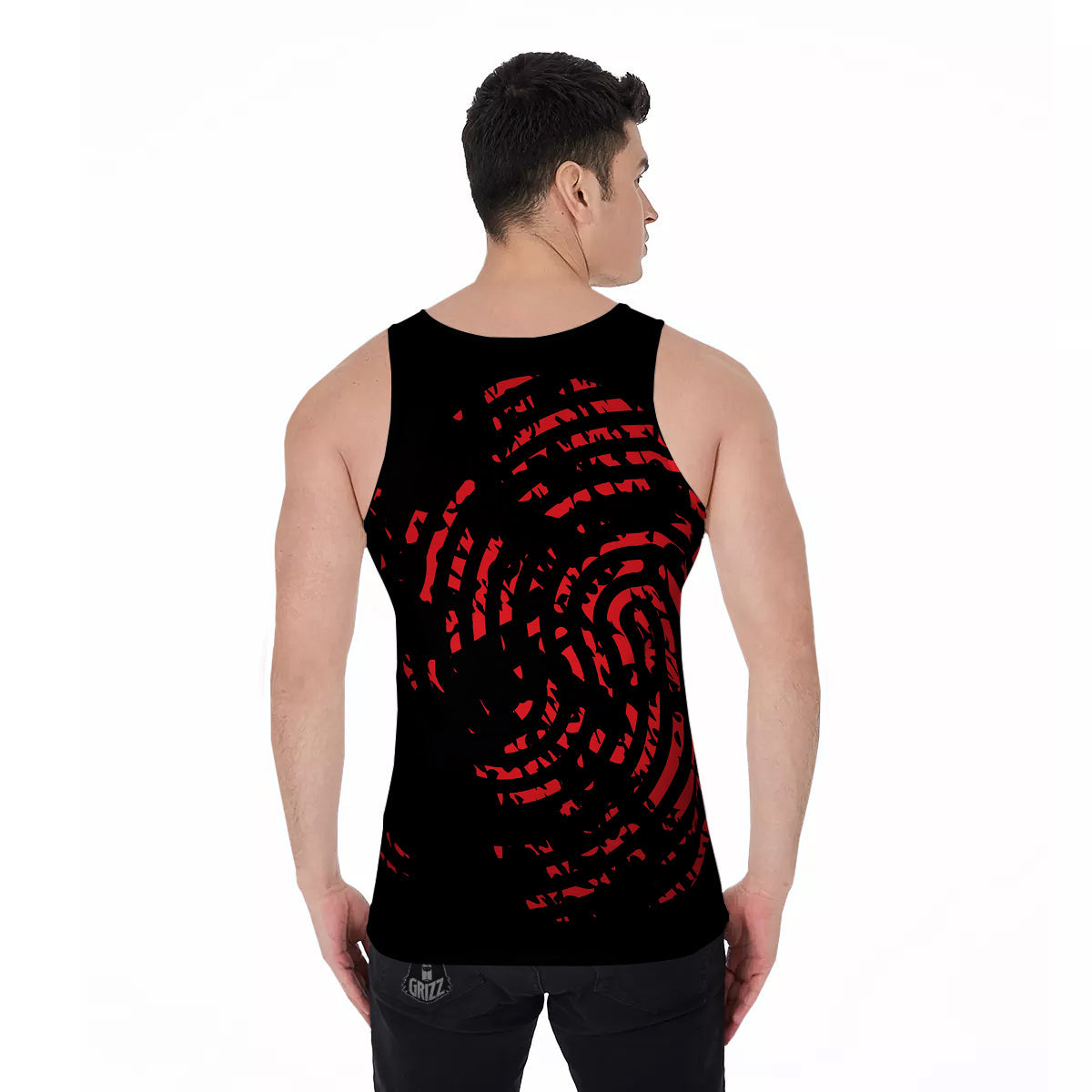 Bloody Finger Red Print Men's Tank Top-grizzshop